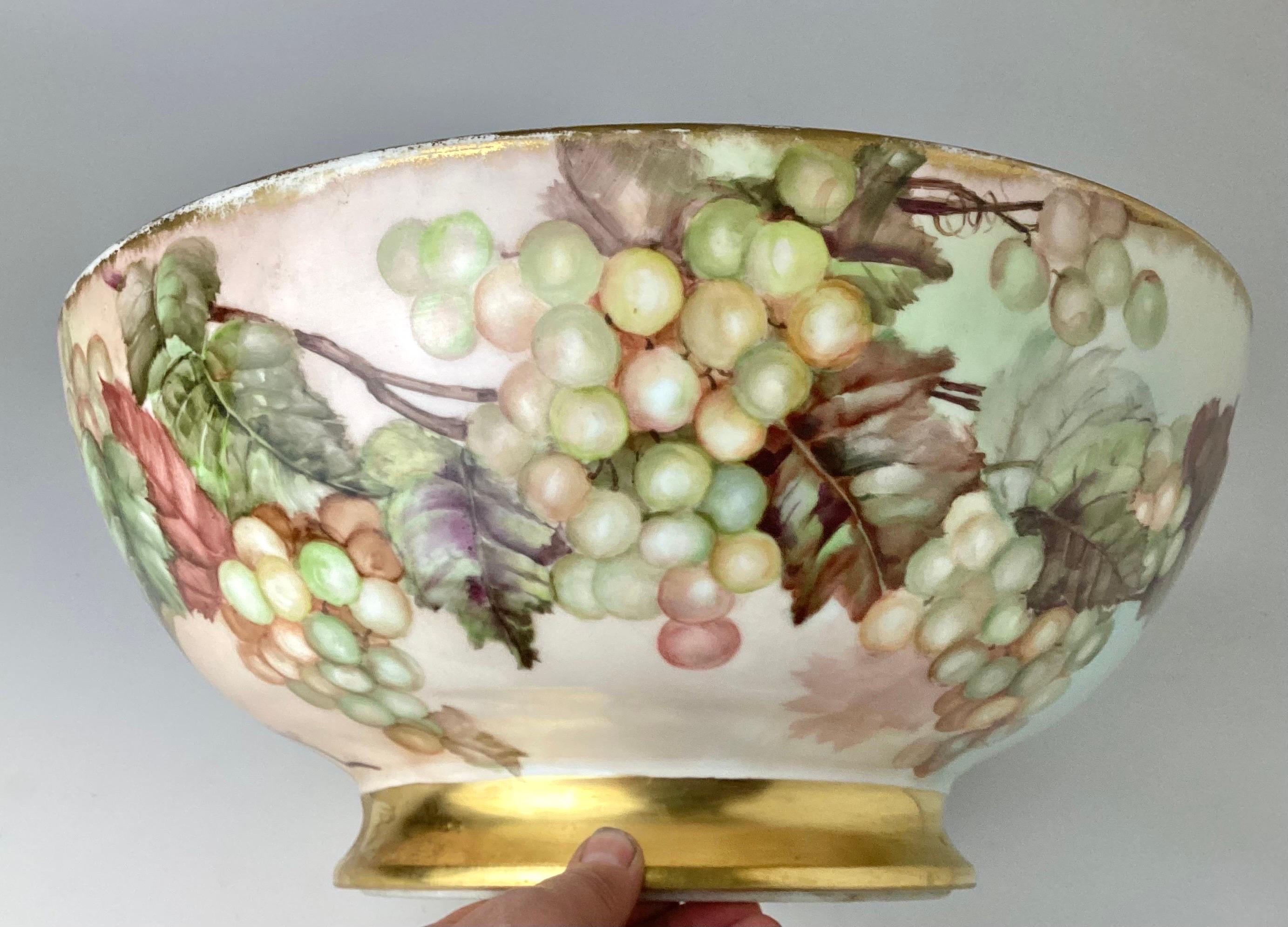 Porcelain Large Limoges Hand Painted Center or Punch Bowl