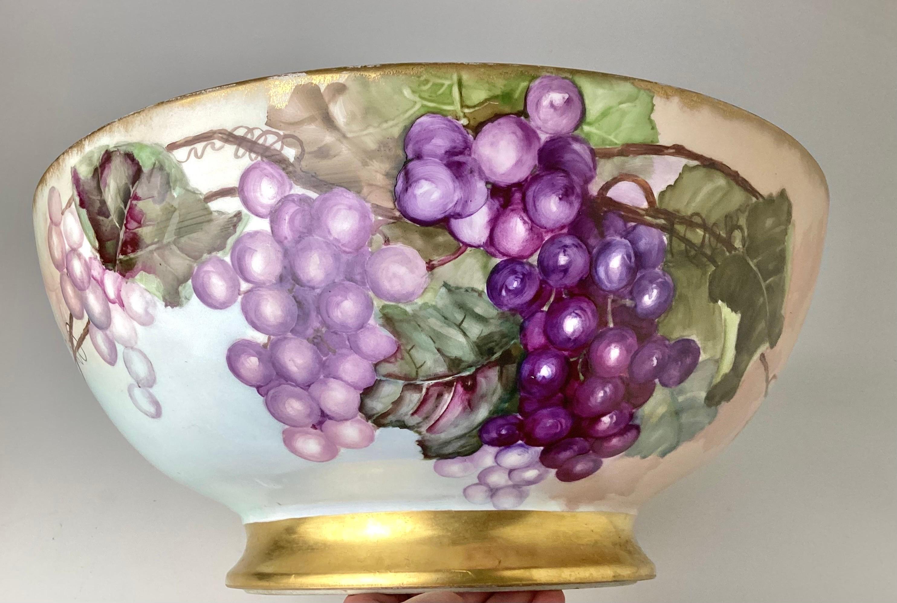 Large Limoges Hand Painted Center or Punch Bowl 1