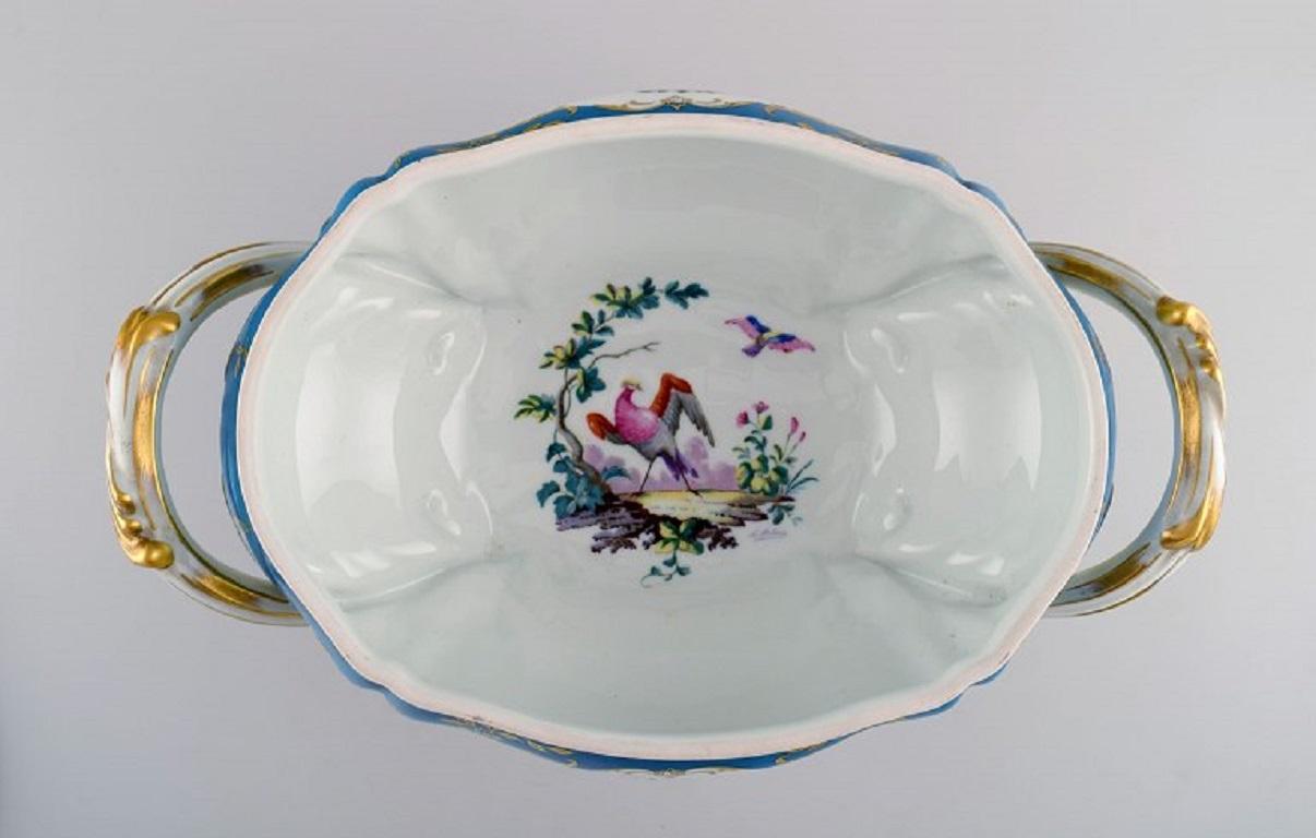 Large Limoges Lidded Tureen with Hand-Painted Birds in Landscape 2