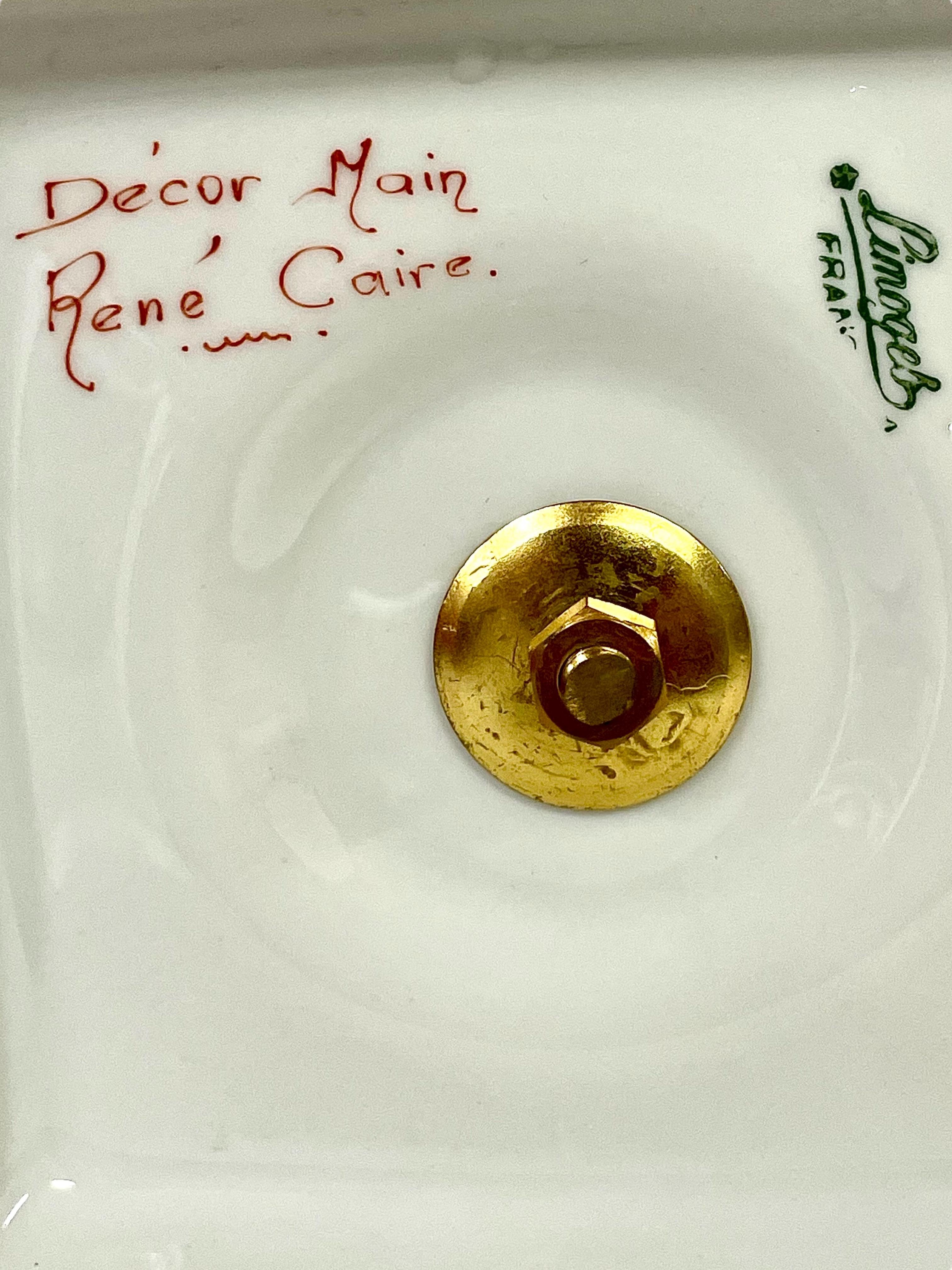Jarrón balaustre dorado de porcelana francesa de Limoges  en venta 4