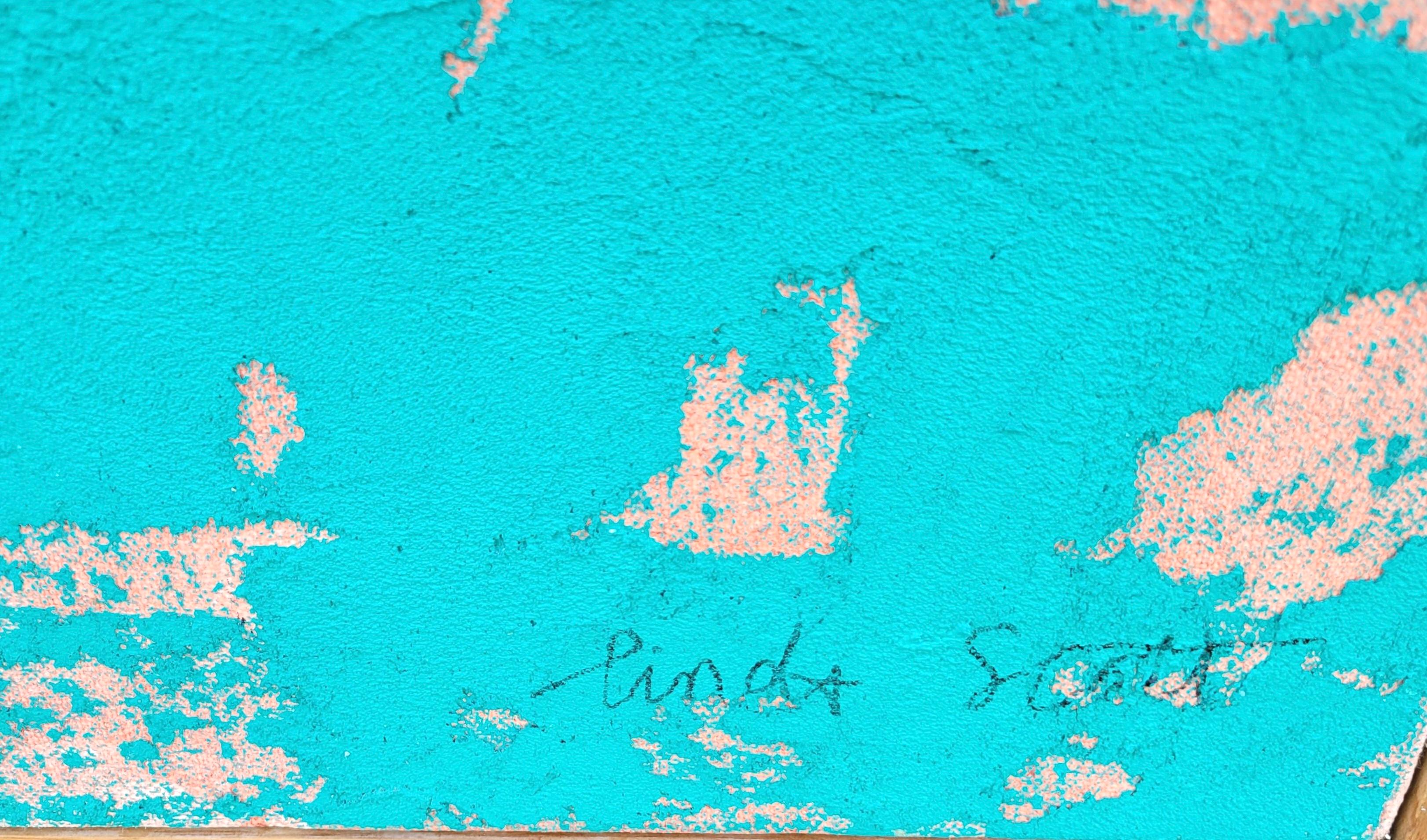Großes Gemälde von Linda Scott auf Leinwand, „Dunkelpferd mit weiblicher Reiterin“, Linda Scott (Moderne) im Angebot