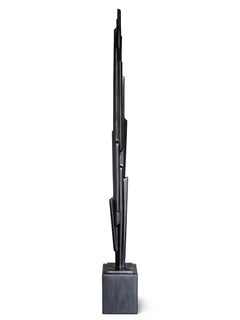 Geométrico Contemporáneo Escultura Linea de escayola negra, En Stock