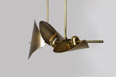 Bonnie Config 3 Large Linear Sculptural Brass Chandelier, Handmade in Sweden