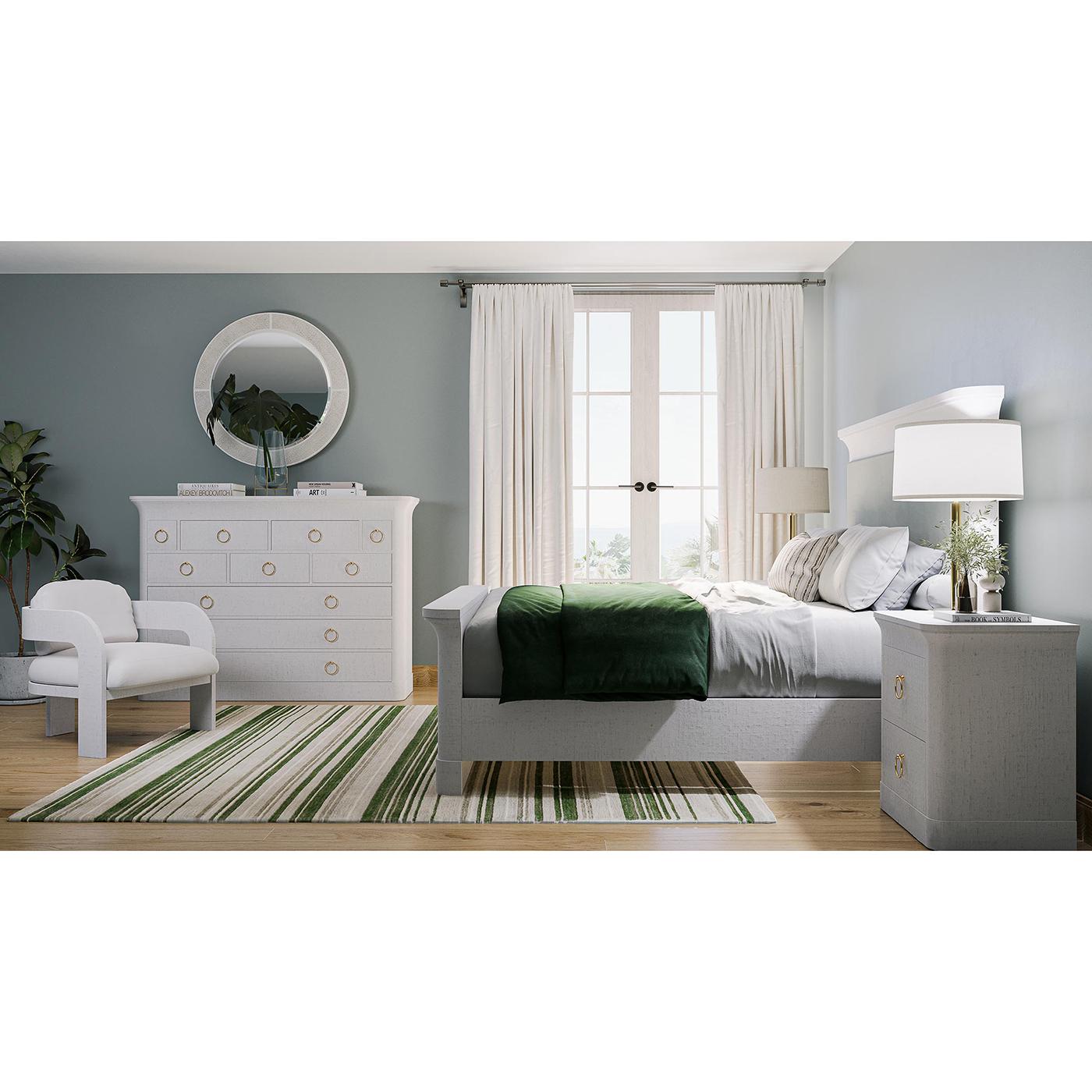 Grande commode enveloppée de lin en vente 1