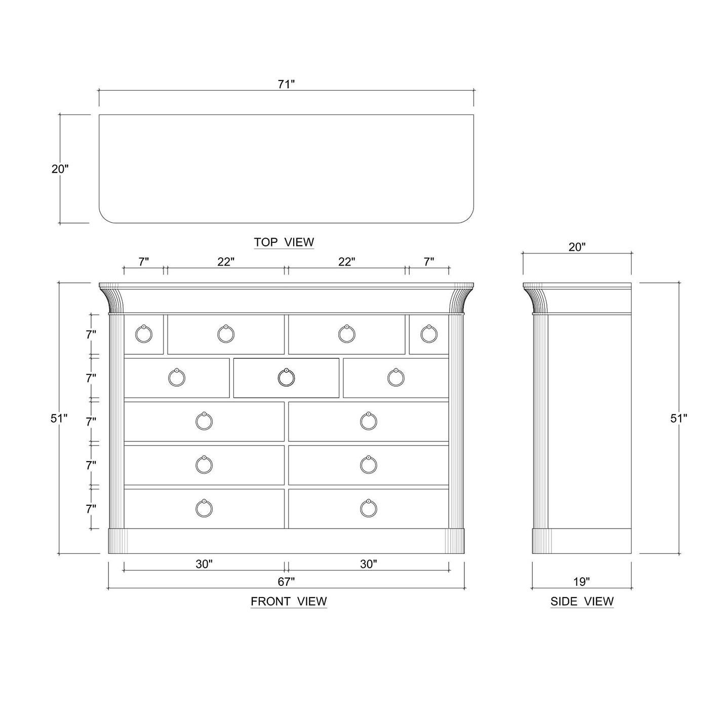 Grande commode enveloppée de lin en vente 2