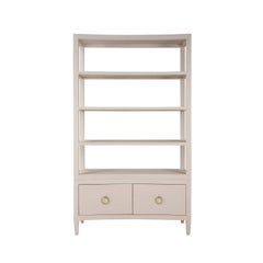 Large Linen Wrapped Etagere - Putty Linen