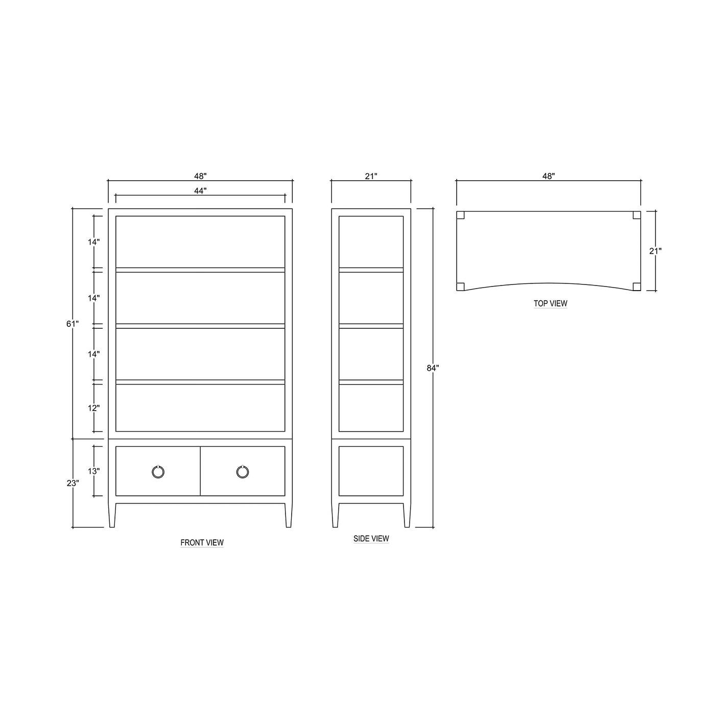 Contemporary Large Linen Wrapped Etagere - Putty Linen For Sale
