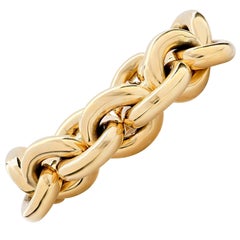 Nicolis Cola Italian Large Link 18 Karat Yellow Gold Link Bracelet