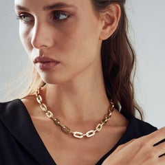 Large Link Chain Necklace 34.53Gr. 14K Yellow Gold Massive Unisex