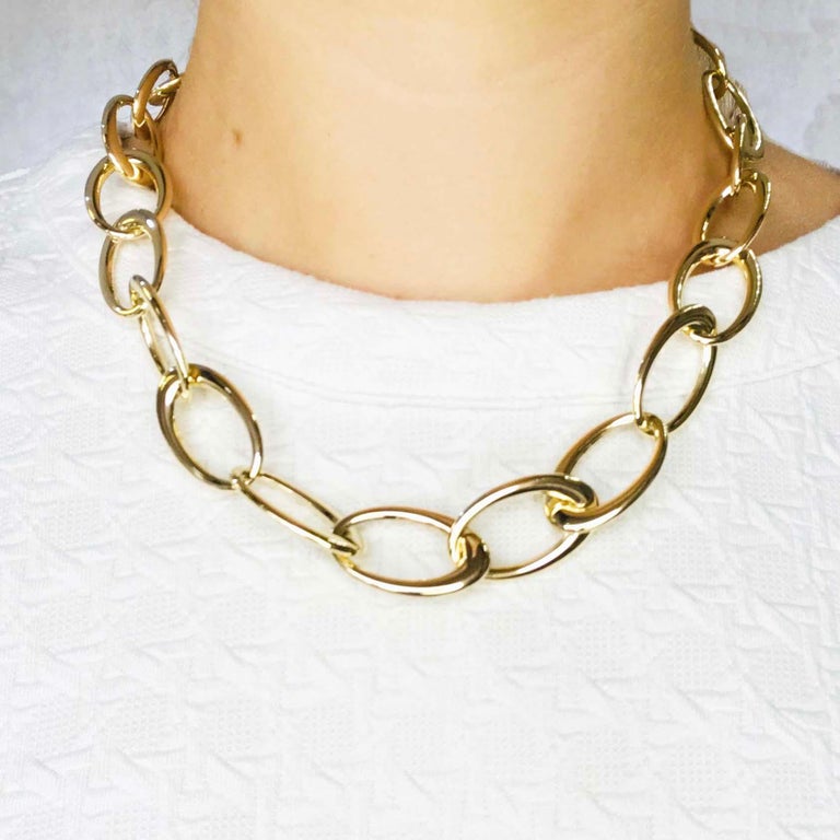 14k Gold Chain Necklaces have made a huge come back in fashion jewelry! The bigger the better! Large link chain necklaces have been around for a long time and they are back and better than ever. With new innovative designs that are modern and