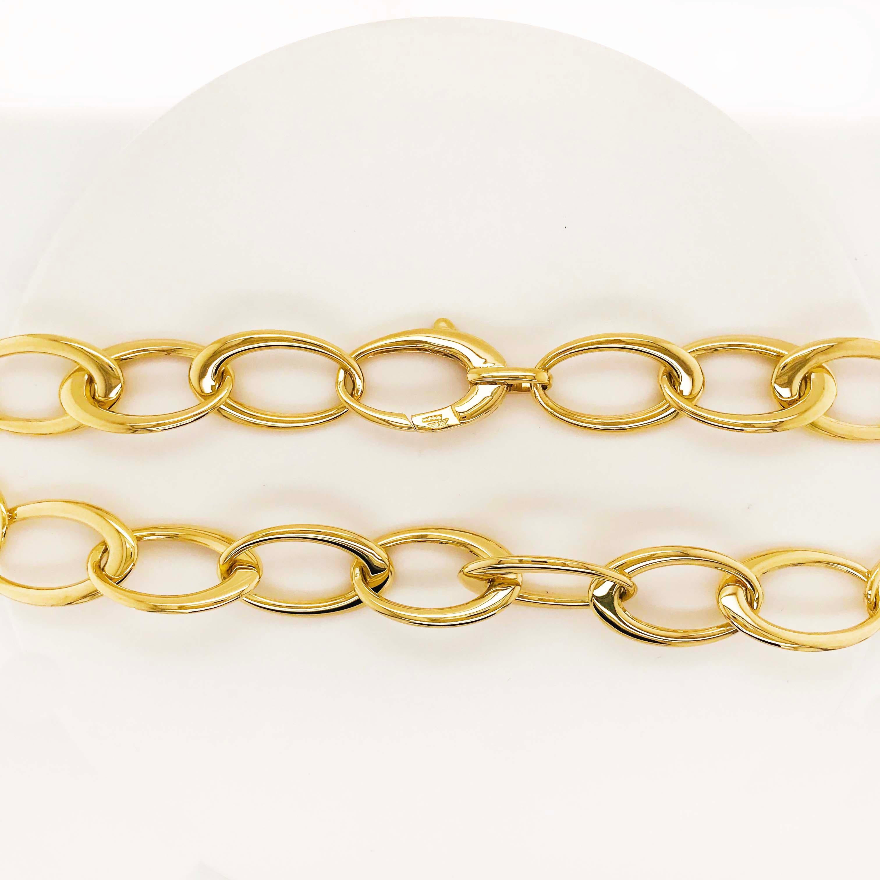 large gold link necklace