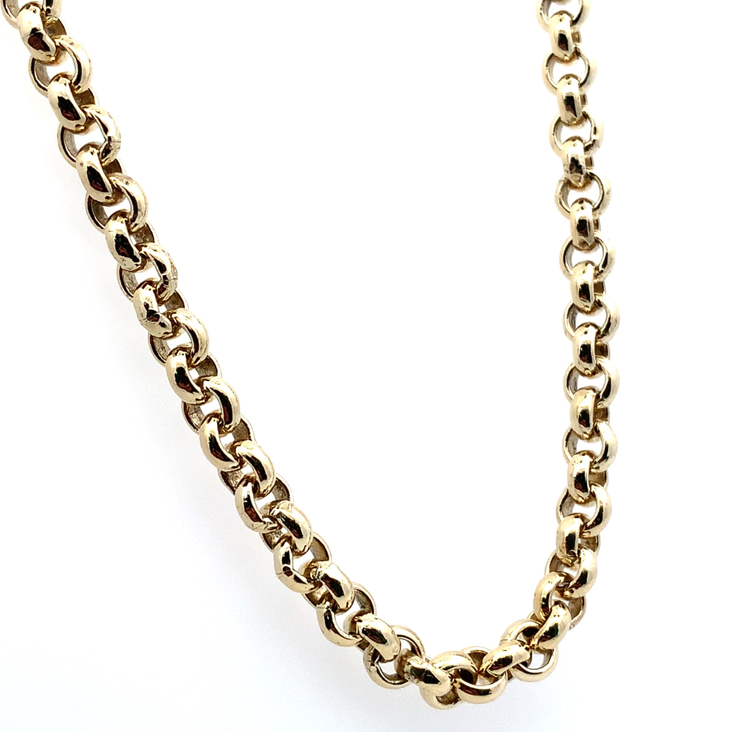 Collier long en or jaune à grands maillons et chaîne massive en vente 6