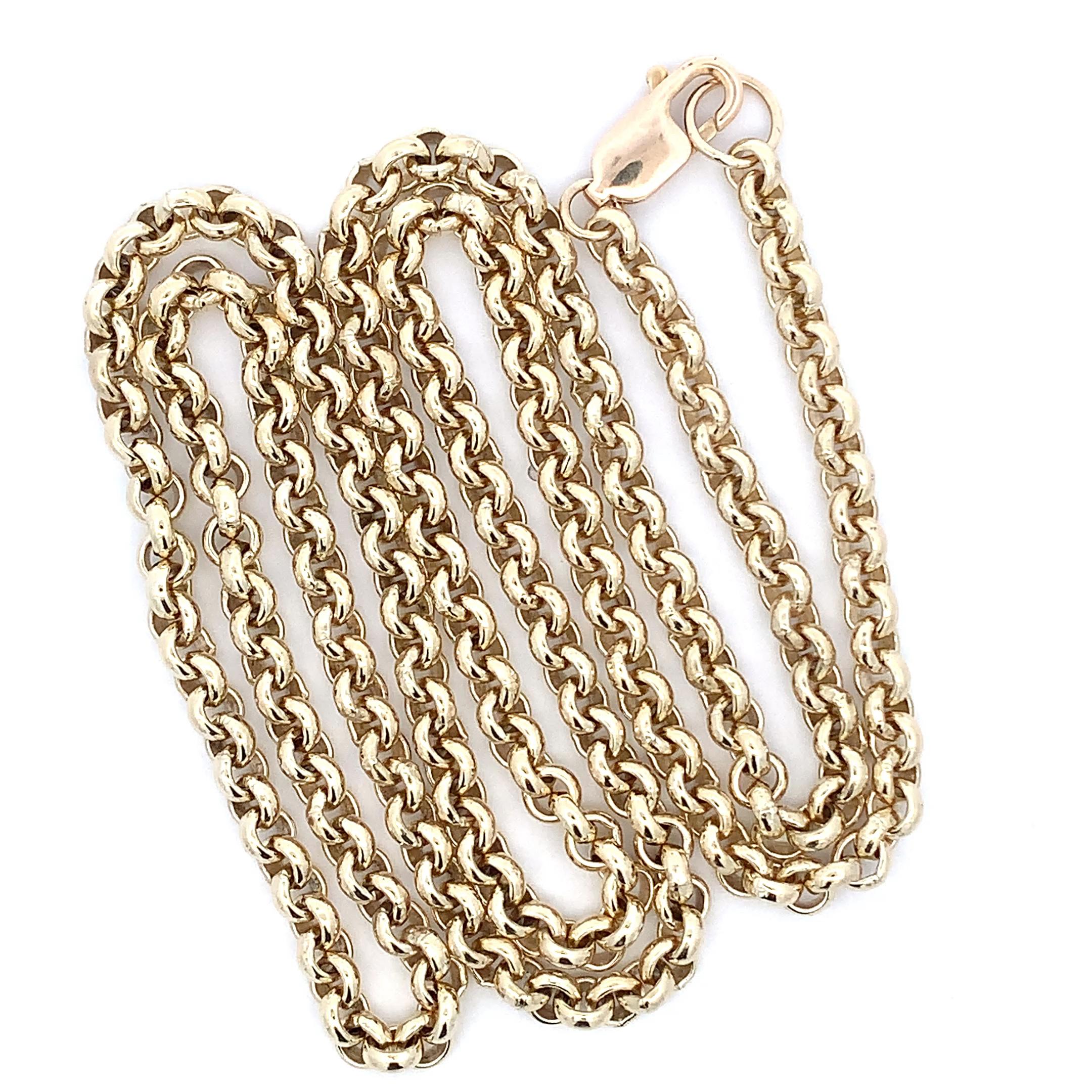 Collier long en or jaune à grands maillons et chaîne massive en vente 8
