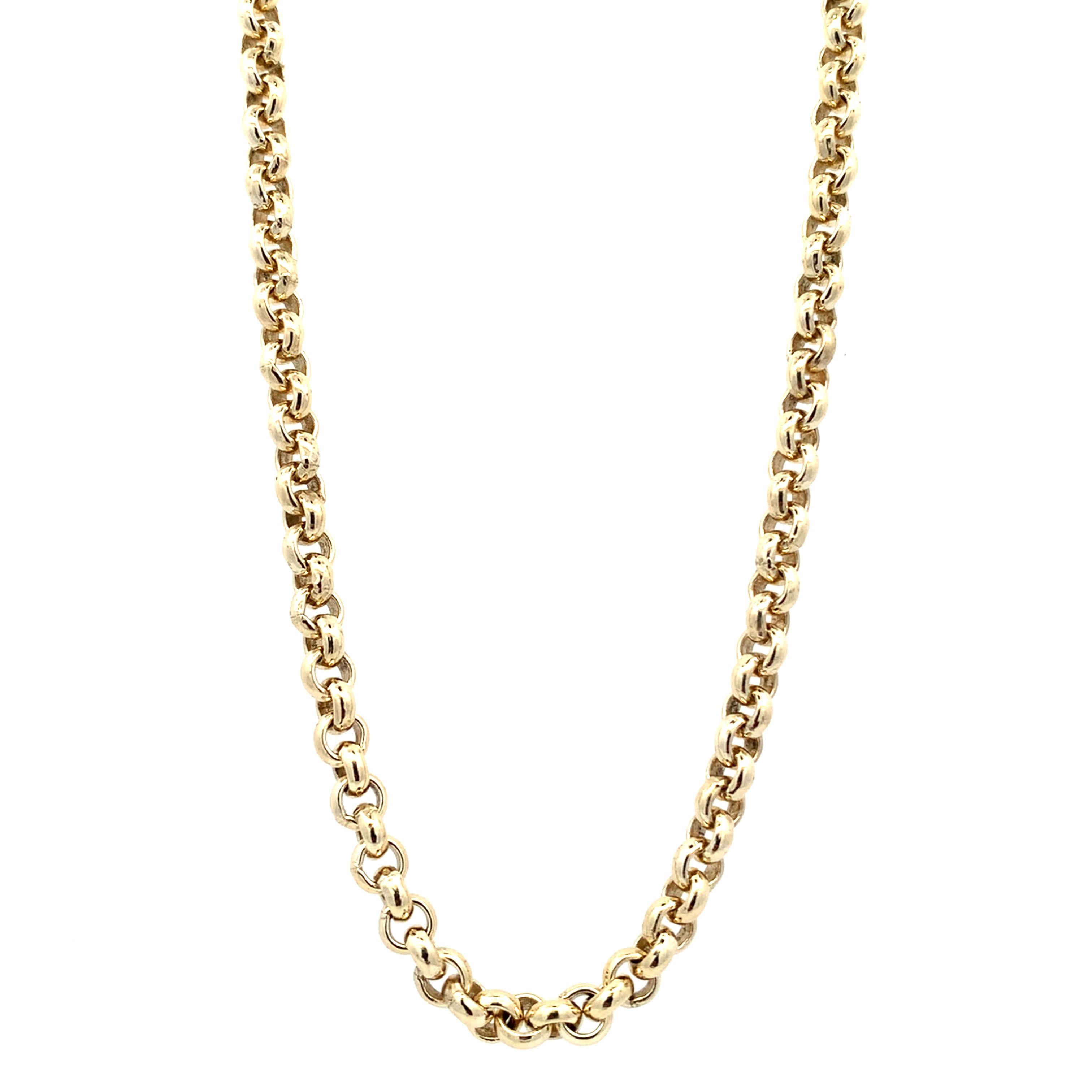 Collier long en or jaune à grands maillons et chaîne massive en vente 3