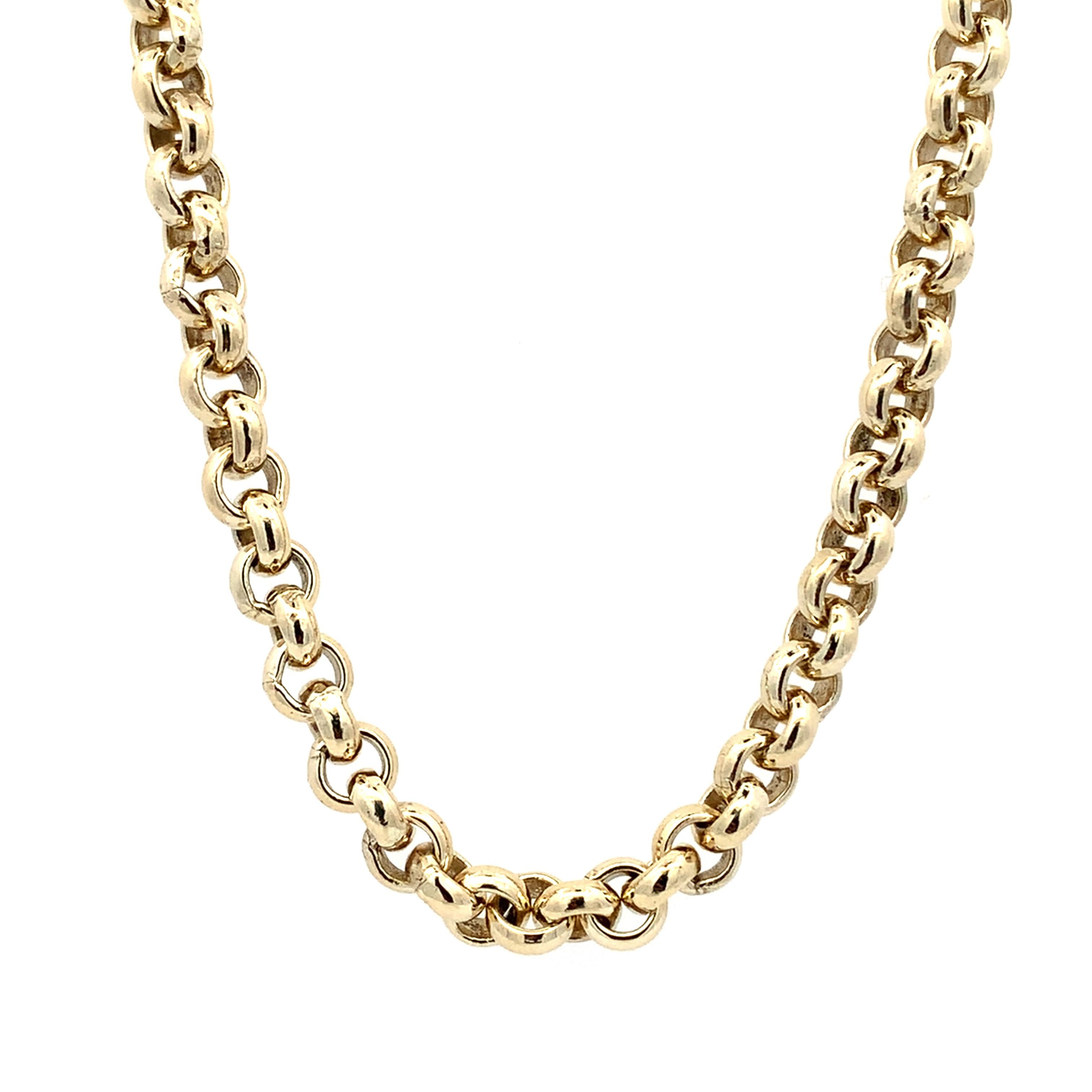 Collier long en or jaune à grands maillons et chaîne massive en vente 4