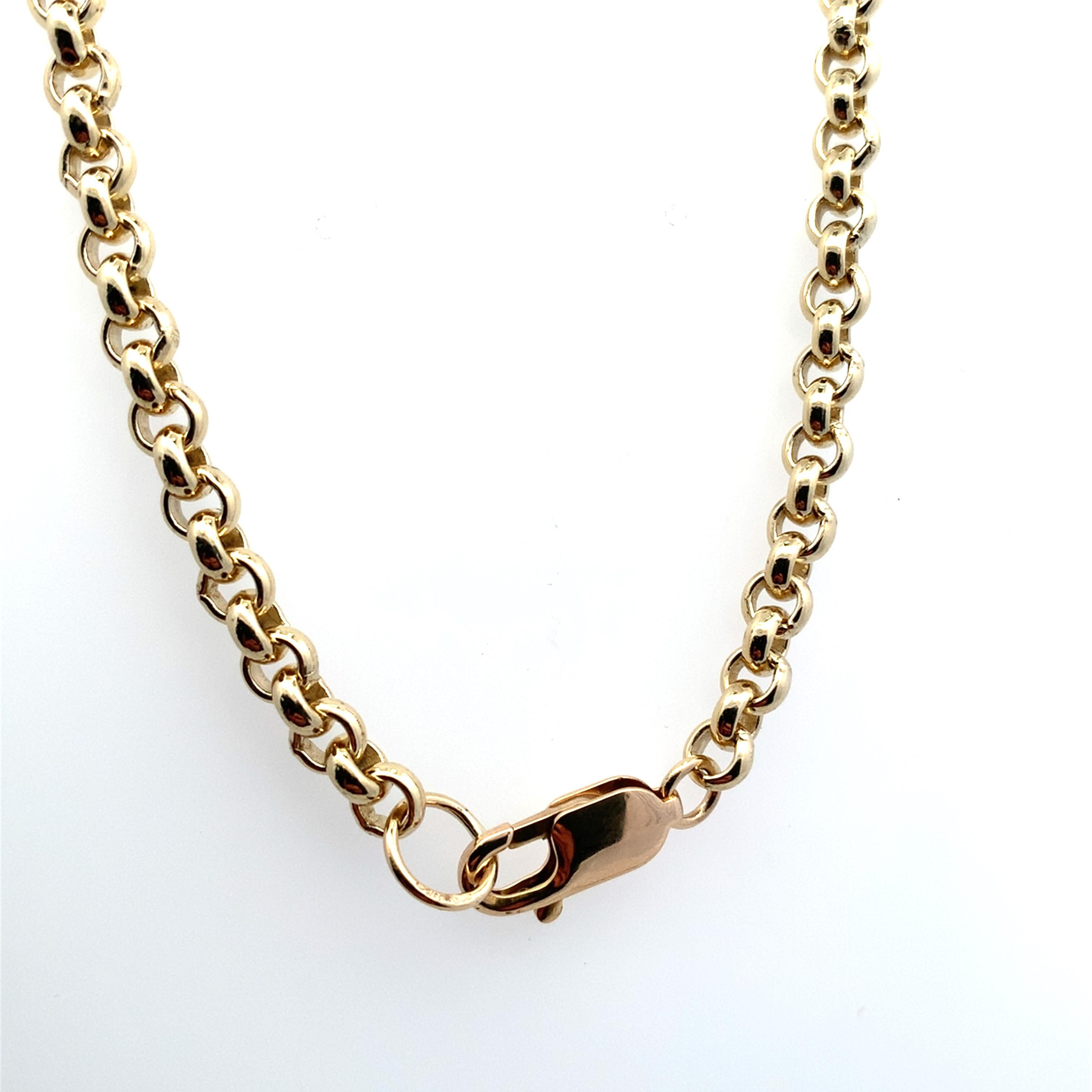 Collier long en or jaune à grands maillons et chaîne massive en vente 5