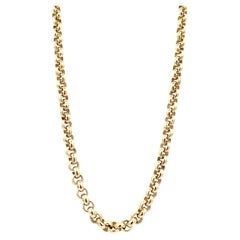 Large link chunky chain long necklace yellow gold