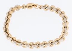 Large Links Bracelet in 18kt Yellow and White Gold