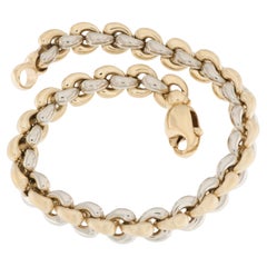 Large Links Bracelet in 18kt Yellow and White Gold