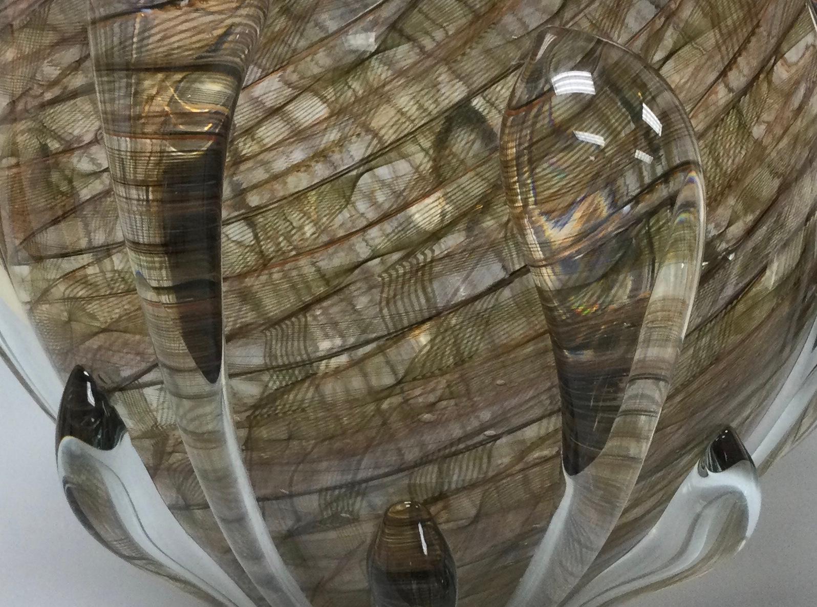 Italian Large Lino Tagliapietra Murano Latticino Vase Signed and Dated 1990
