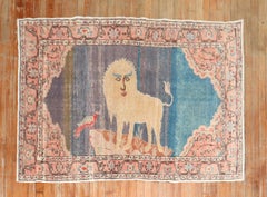 Large Lion Antique Turkish Rug