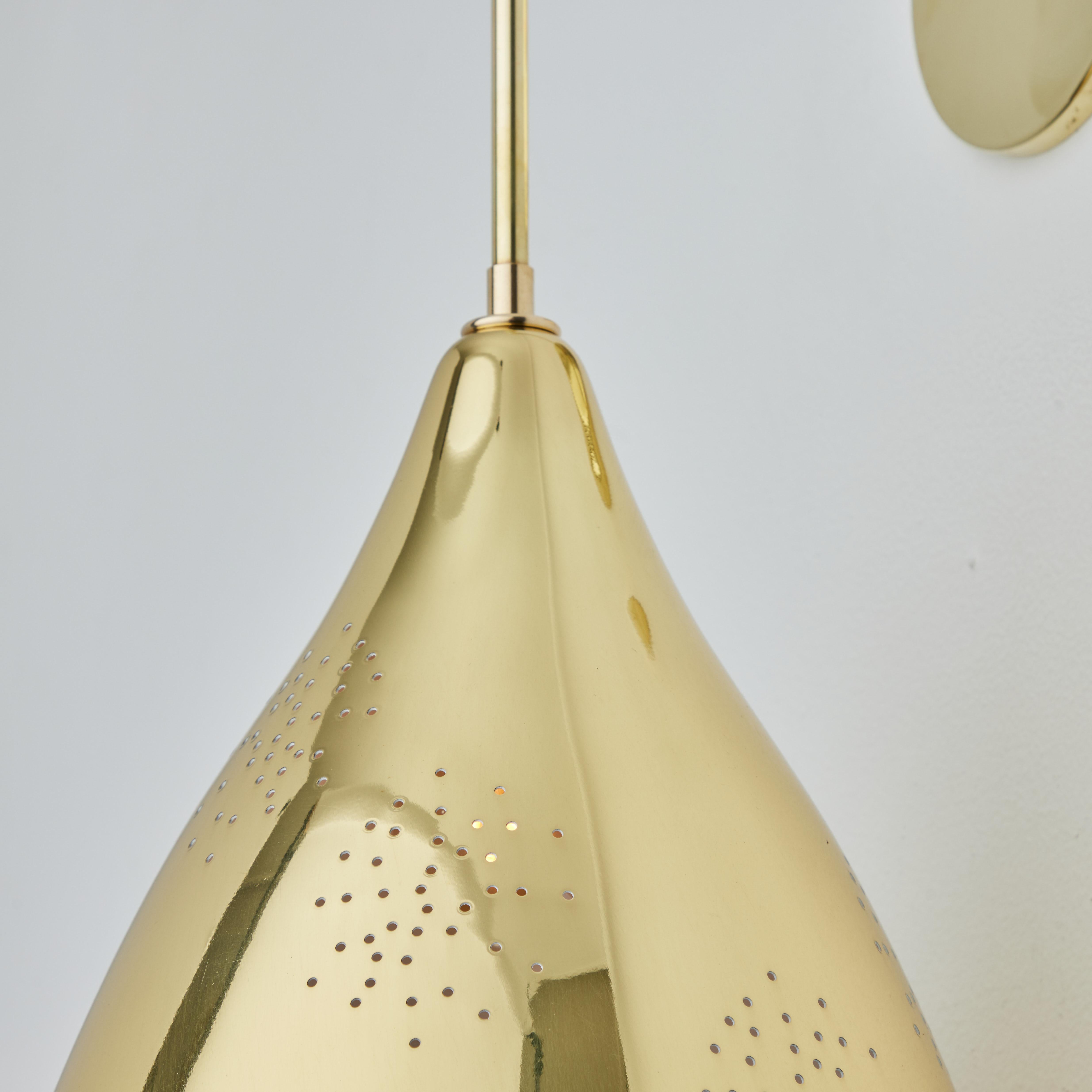 Large Lisa Johansson-Pape '270' Perforated Brass Wall Lamp For Sale 3