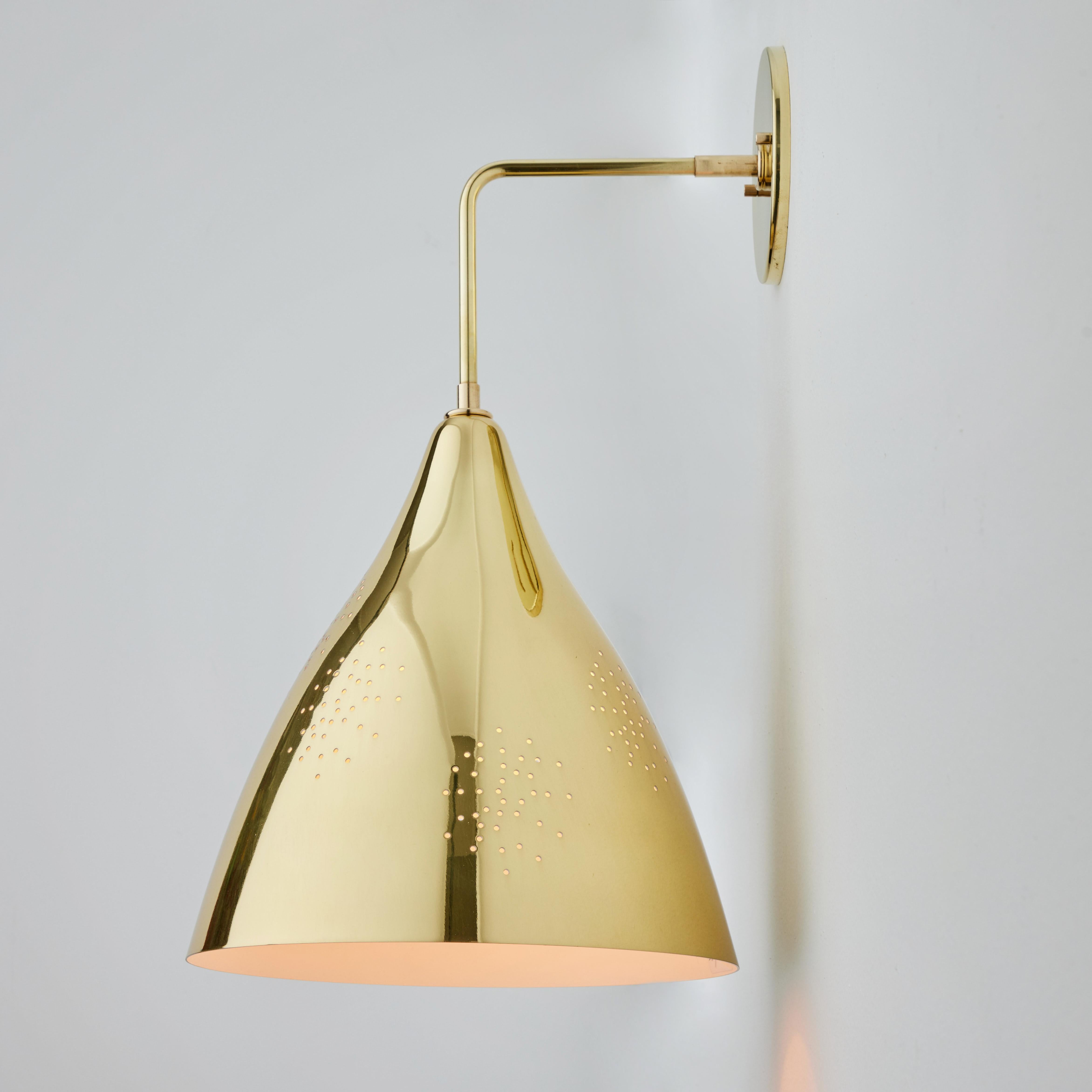 Large Lisa Johansson-Pape '270' Perforated Brass Wall Lamp For Sale 5