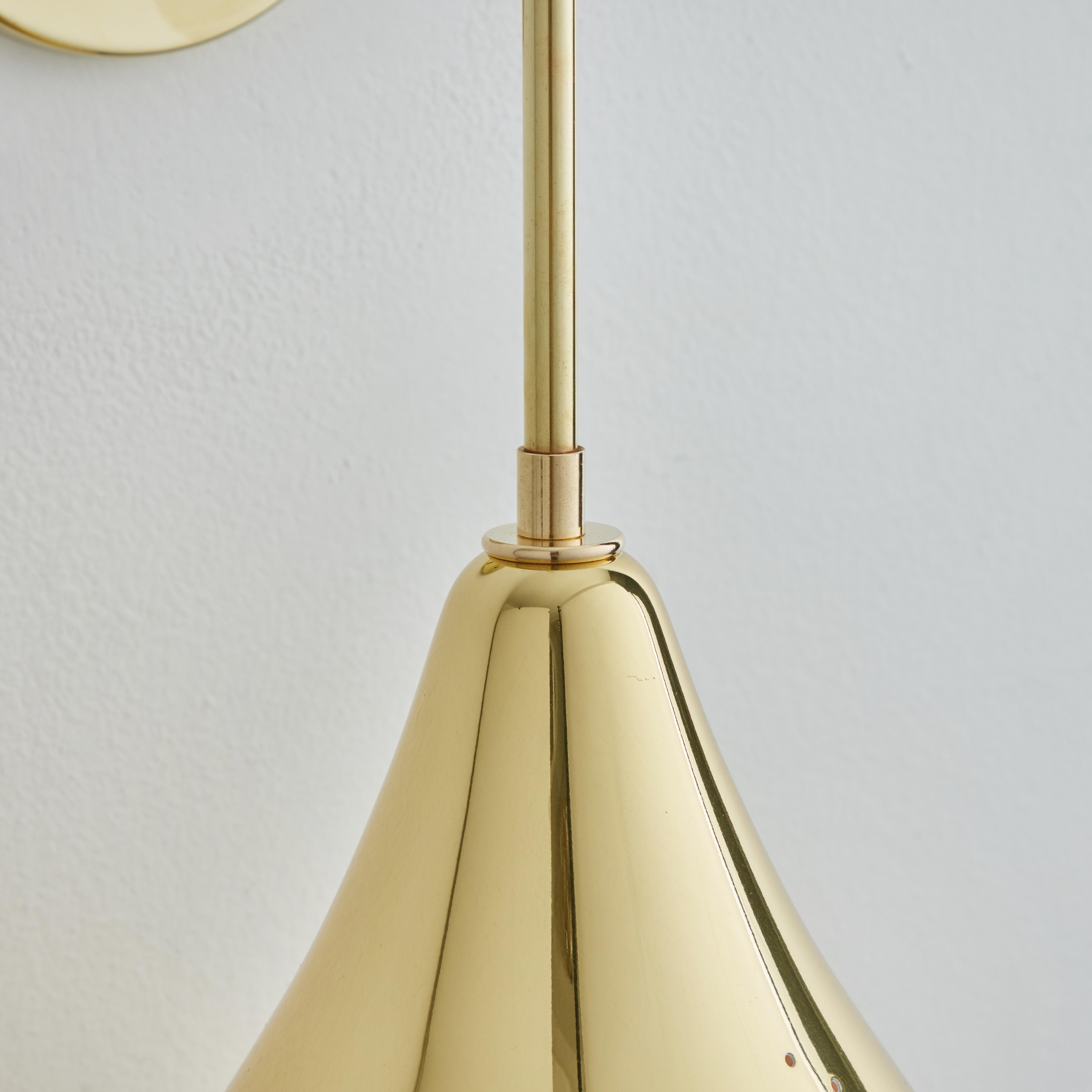 Finnish Large Lisa Johansson-Pape '270' Perforated Brass Wall Lamp For Sale