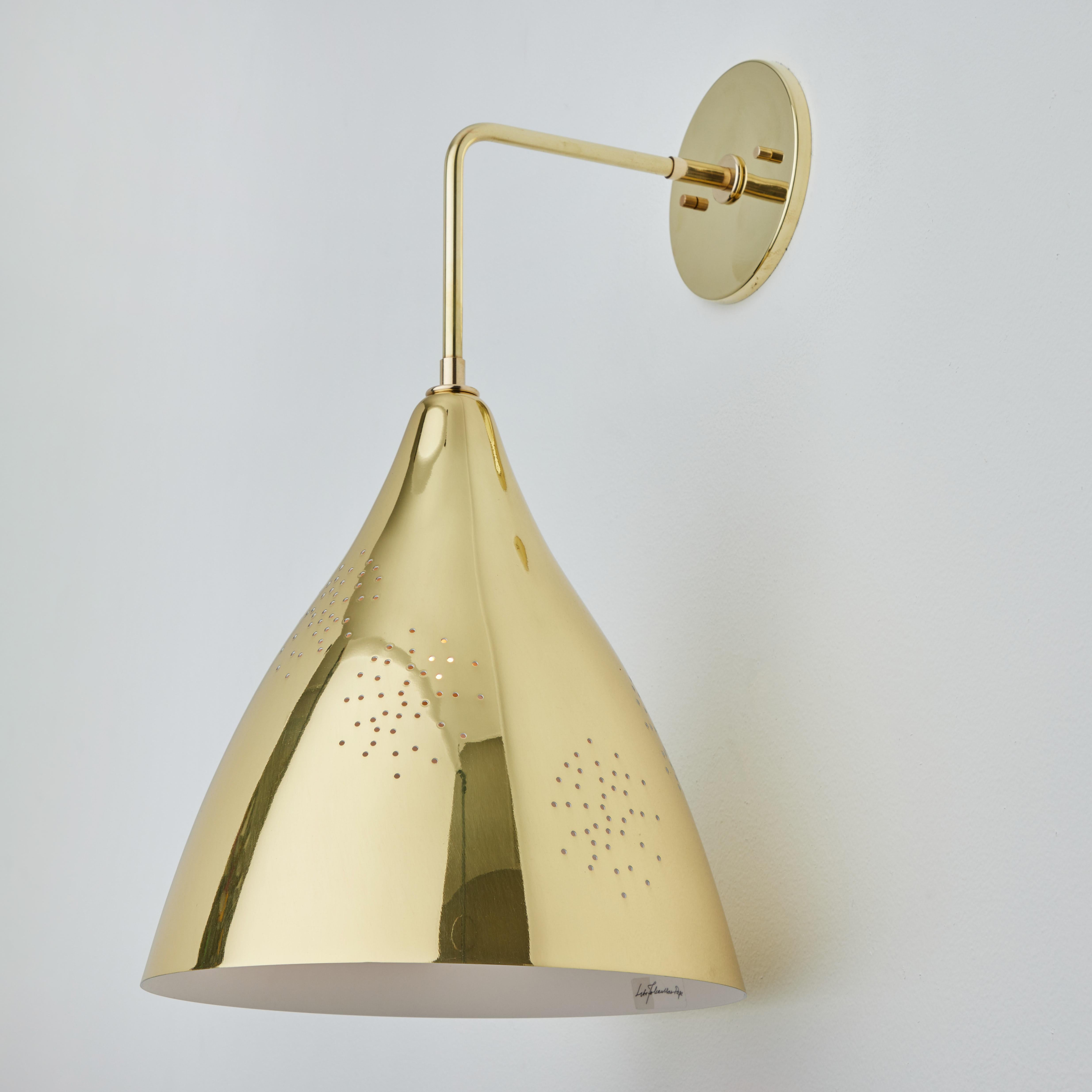 Large Lisa Johansson-Pape '270' Perforated Brass Wall Lamp For Sale 1