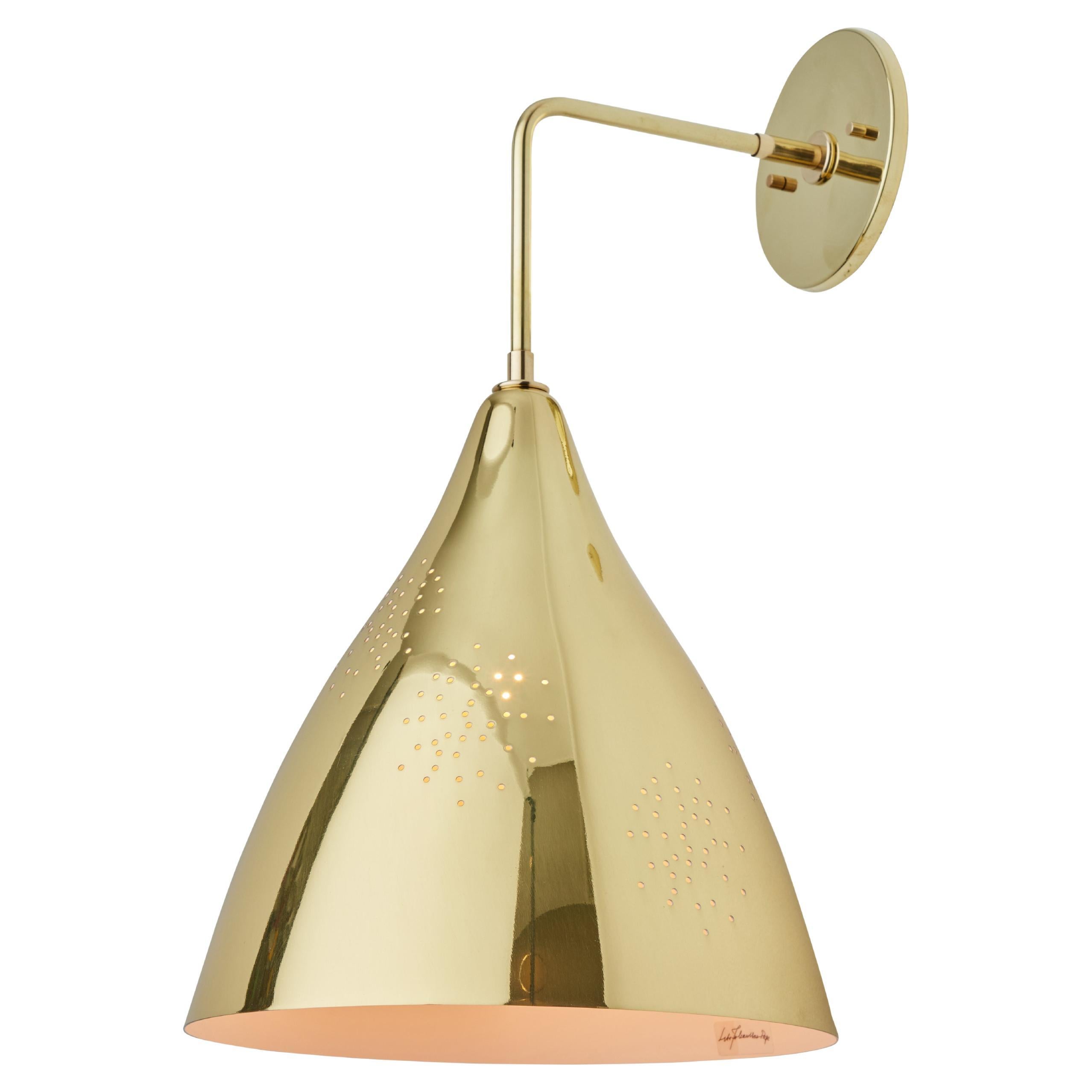 Large Lisa Johansson-Pape '270' Perforated Brass Wall Lamp For Sale