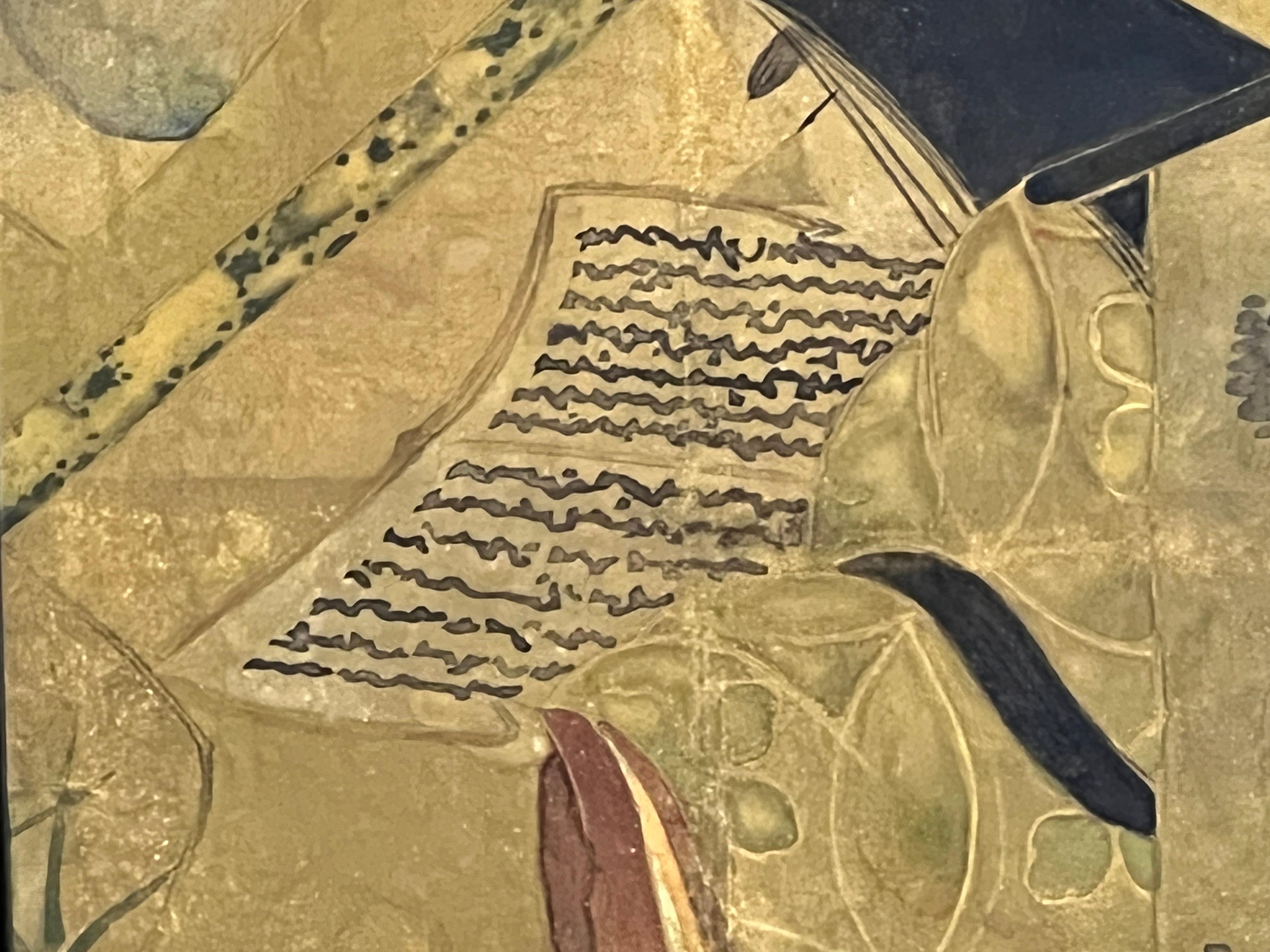 Große Lithographie einer japanischen Szene nach der Geschichte von Genji (Han)