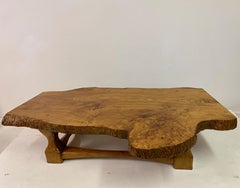 Large Live Edge Burl Wood Coffee Table