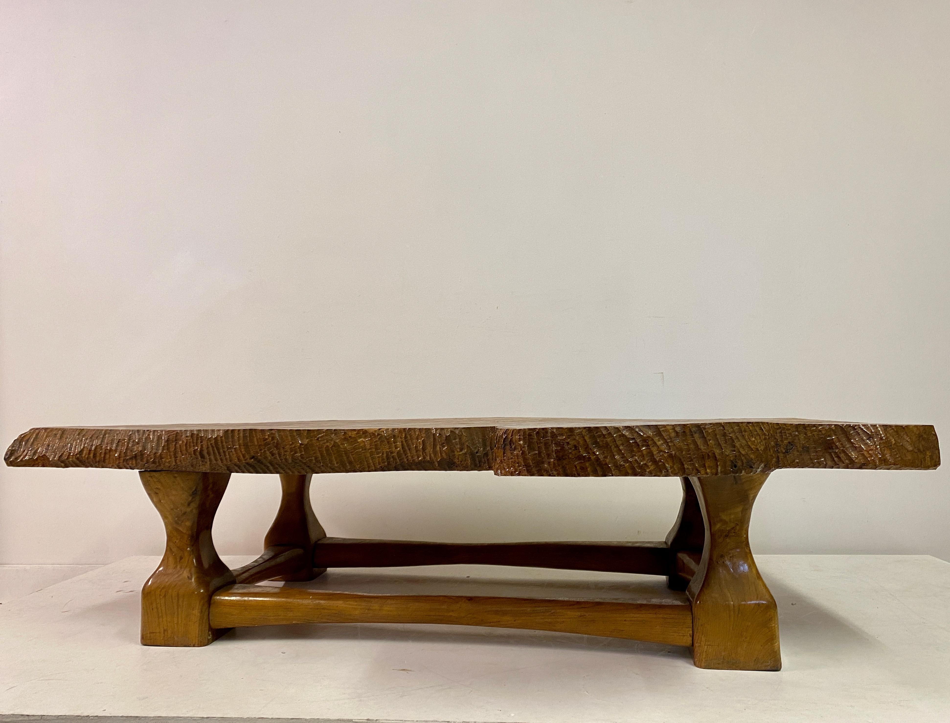Large Live Edge Burl Wood Coffee Table In Good Condition In London, London