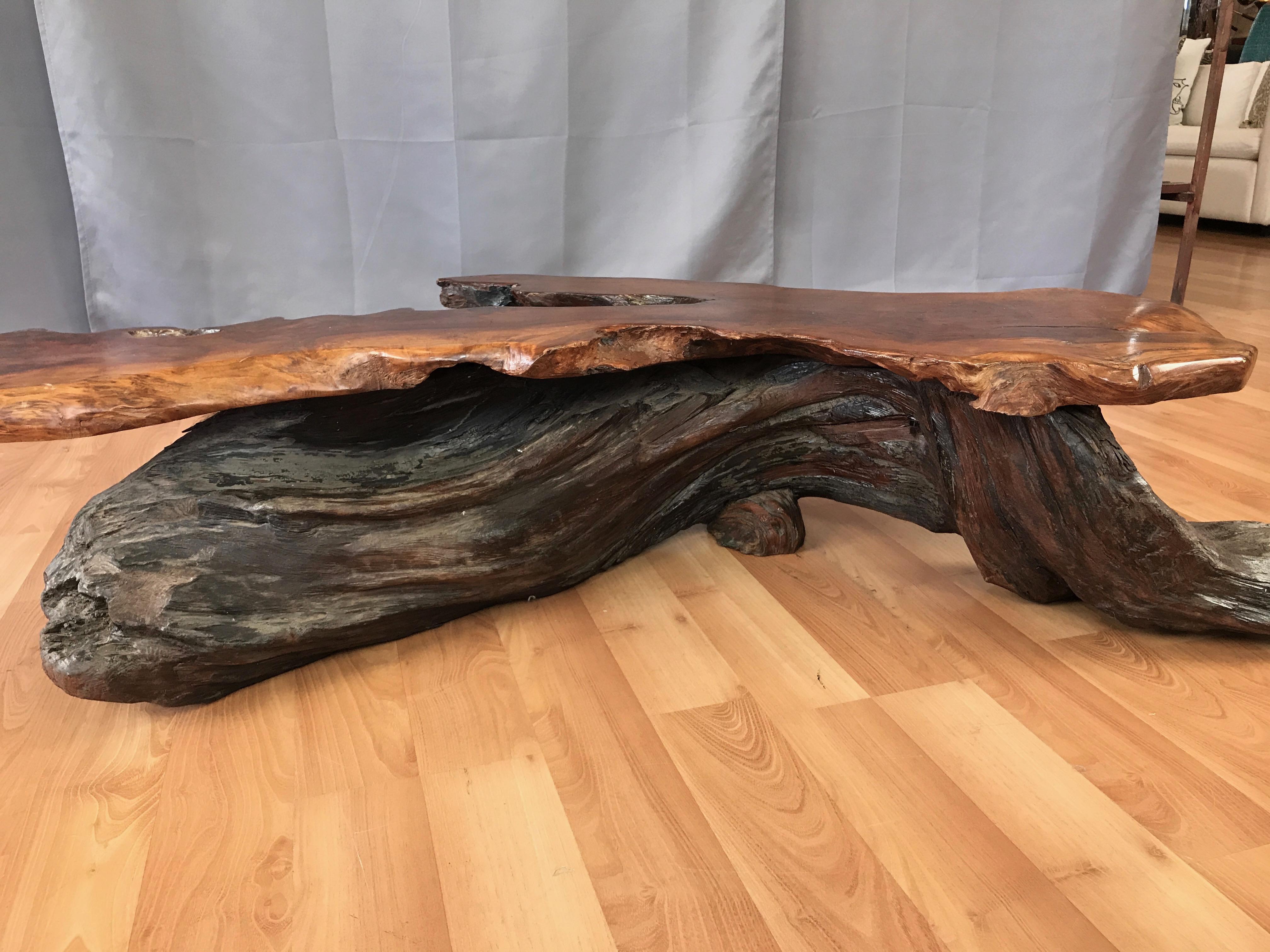 california redwood coffee table