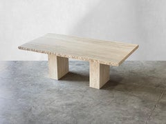 Large Live Edge Italian Travertine Dining Table, by Stone International
