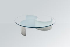 Large Living Room Table in Aluminum and Crystal by Lorenzo Burchiellaro, Italy