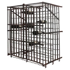 Large lockable French wine cage or rack, 200 bottles, ca. 1900