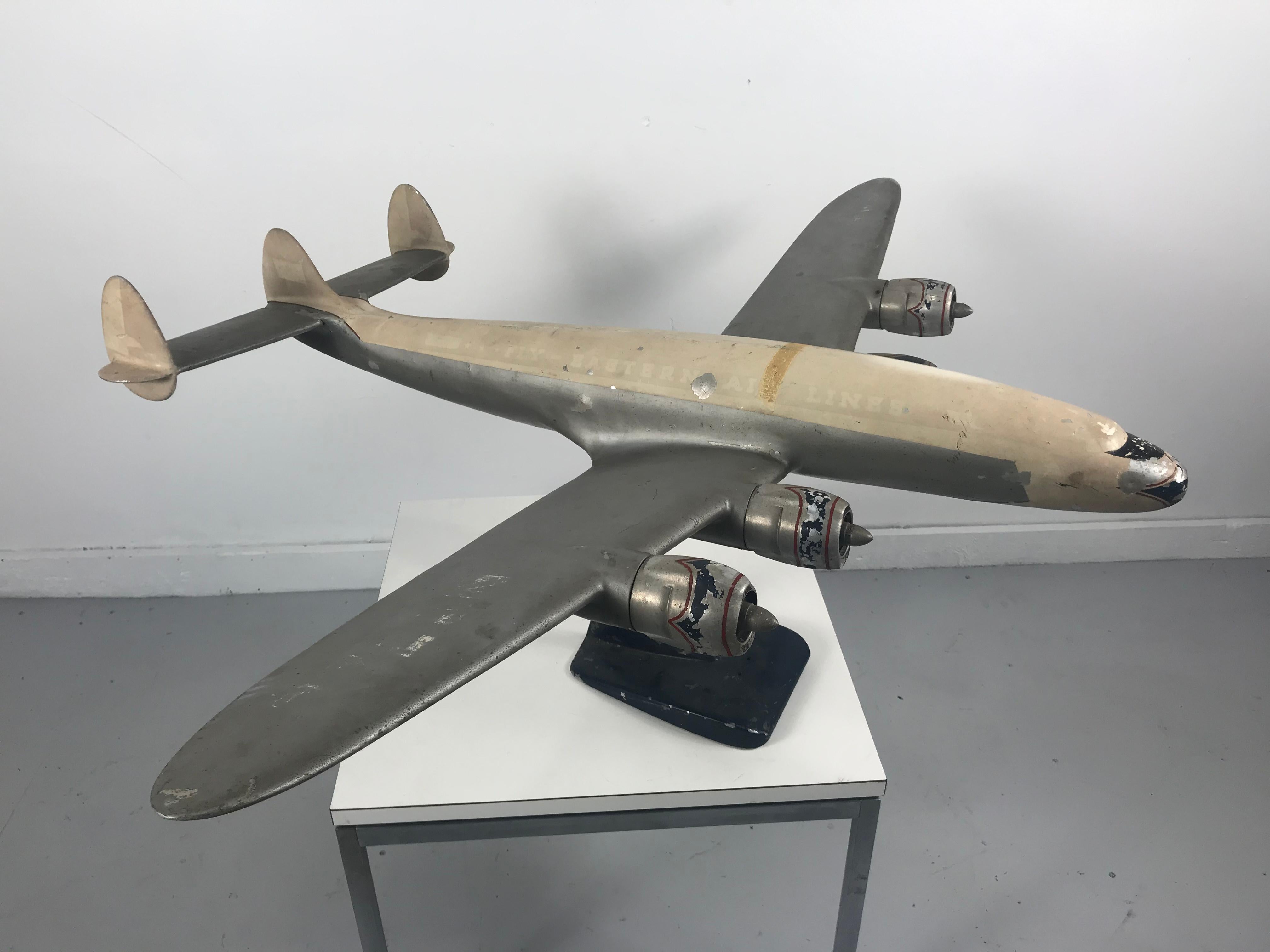 Large Lockheed Constellation Factory Model Aluminum Airplane, circa 1950 3