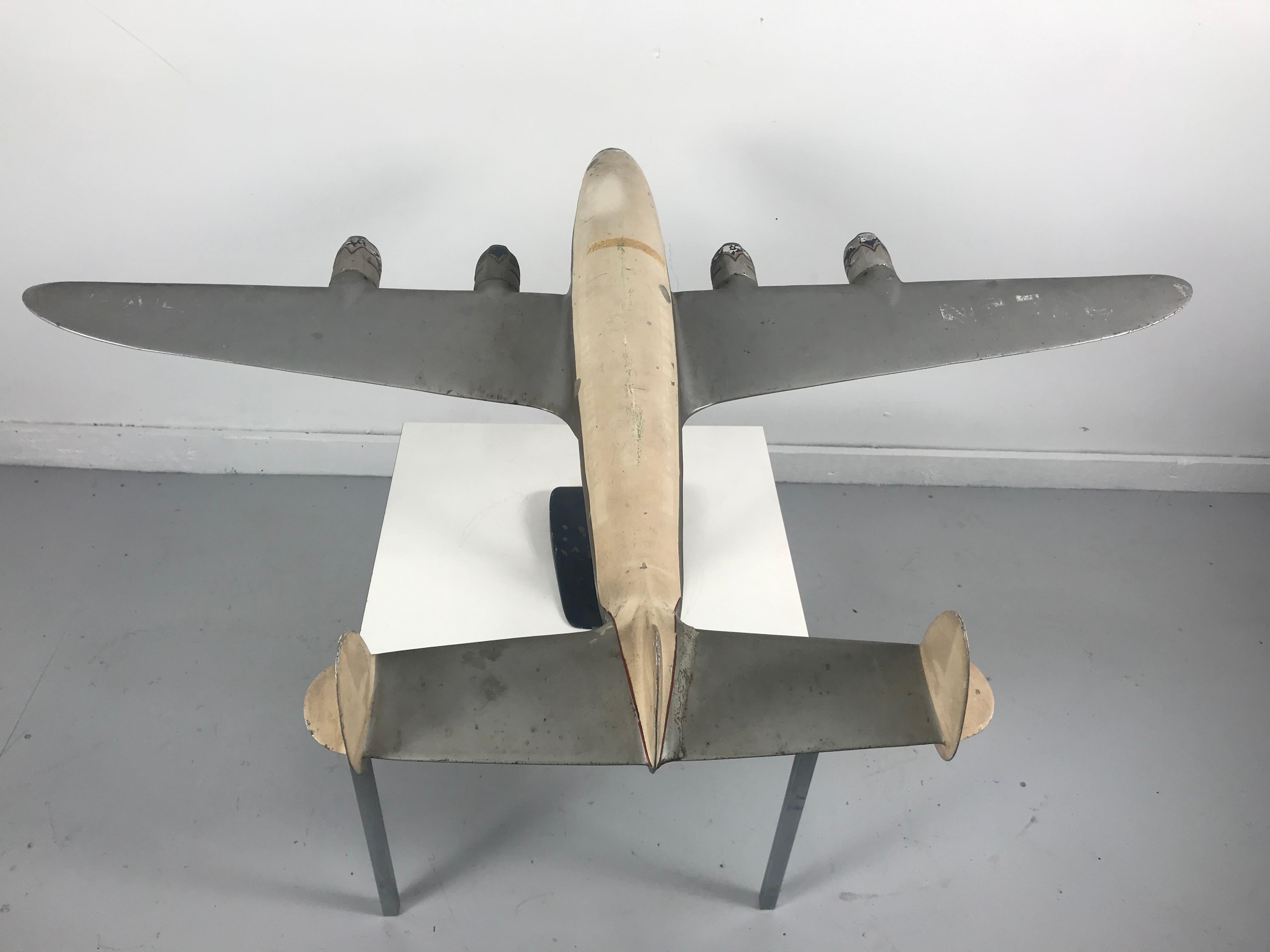 20th Century Large Lockheed Constellation Factory Model Aluminum Airplane, circa 1950