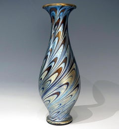 Large Loetz Art Nouveau Vase, Ruby Phenomenon Gre 7624, Austria-Hungary, Ca 1898