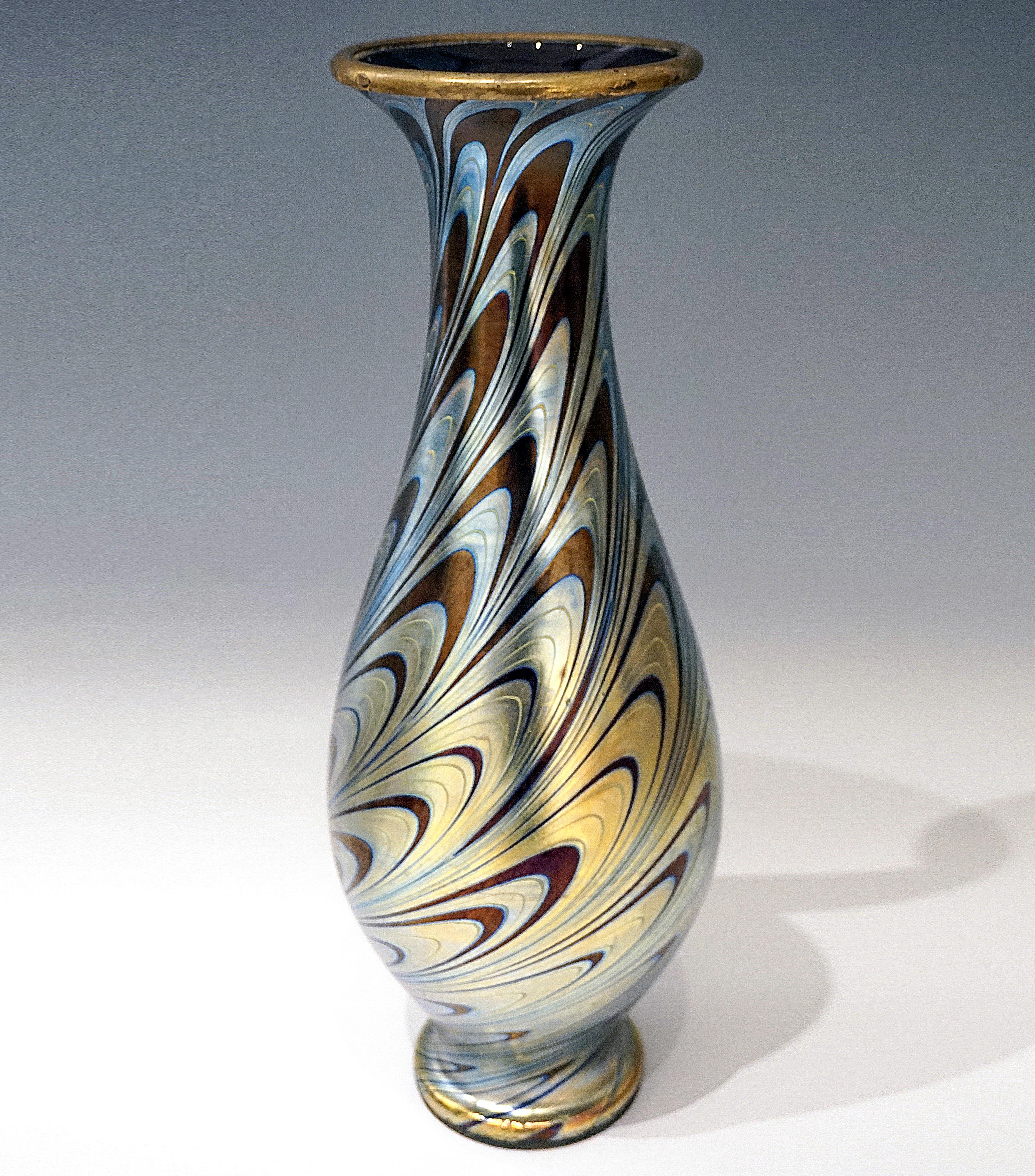 Austrian Large Loetz Art Nouveau Vase, Ruby Phenomenon Gre 7624, Austria-Hungary, Ca 1898 For Sale