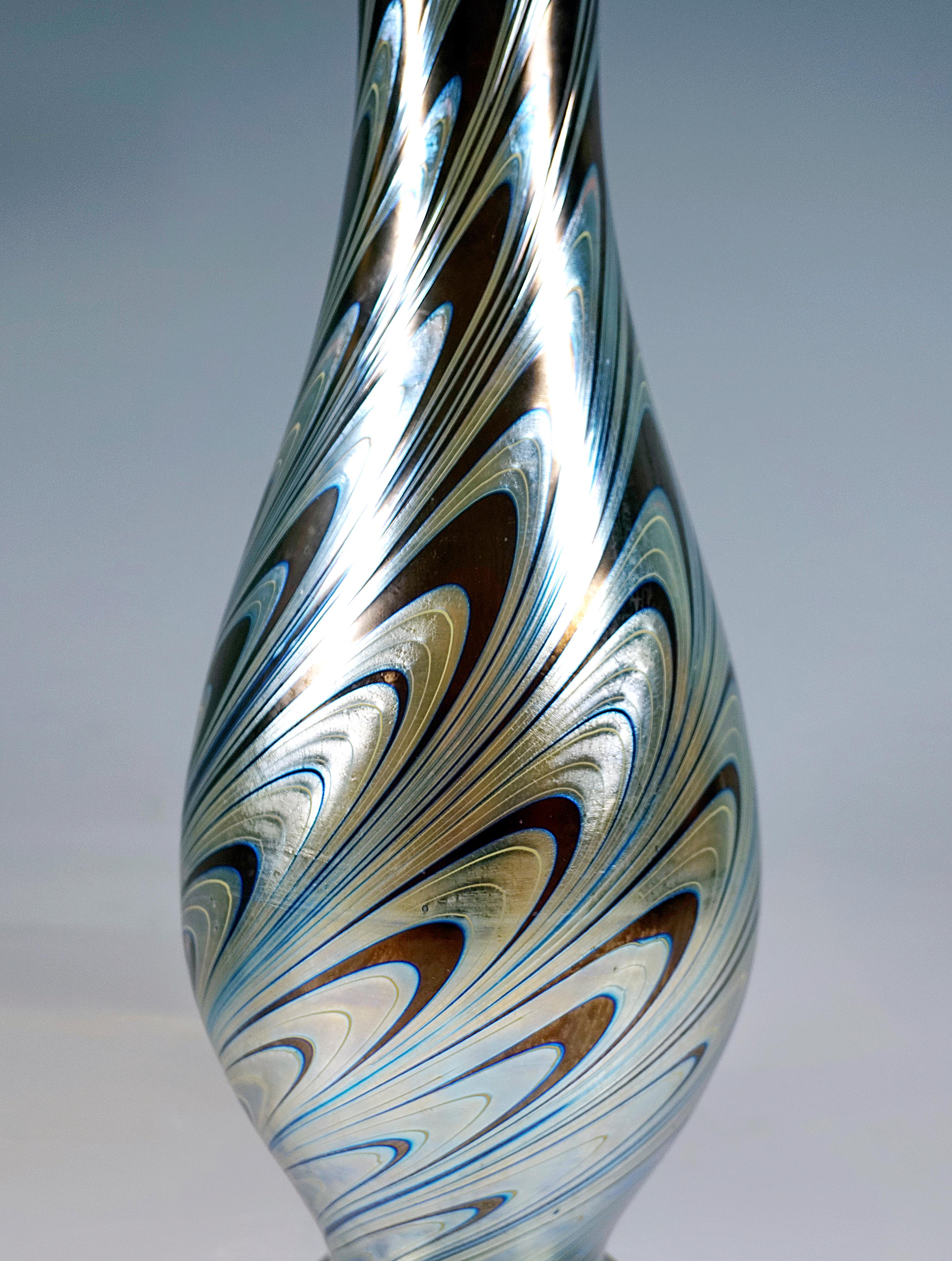Glass Large Loetz Art Nouveau Vase, Ruby Phenomenon Gre 7624, Austria-Hungary, Ca 1898 For Sale