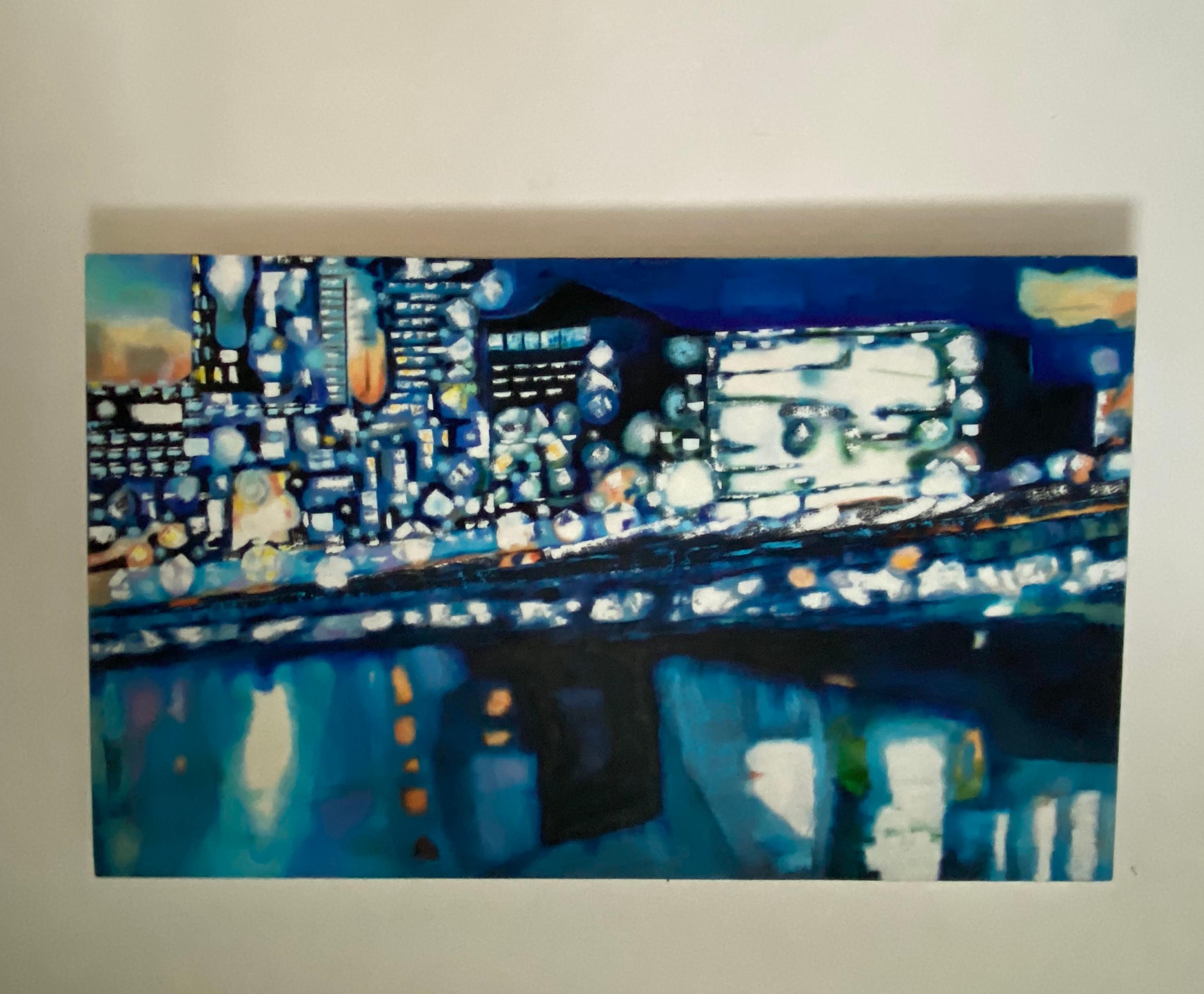 Large London Skyline Abstract Painting In Good Condition For Sale In Heathfield, East Sussex