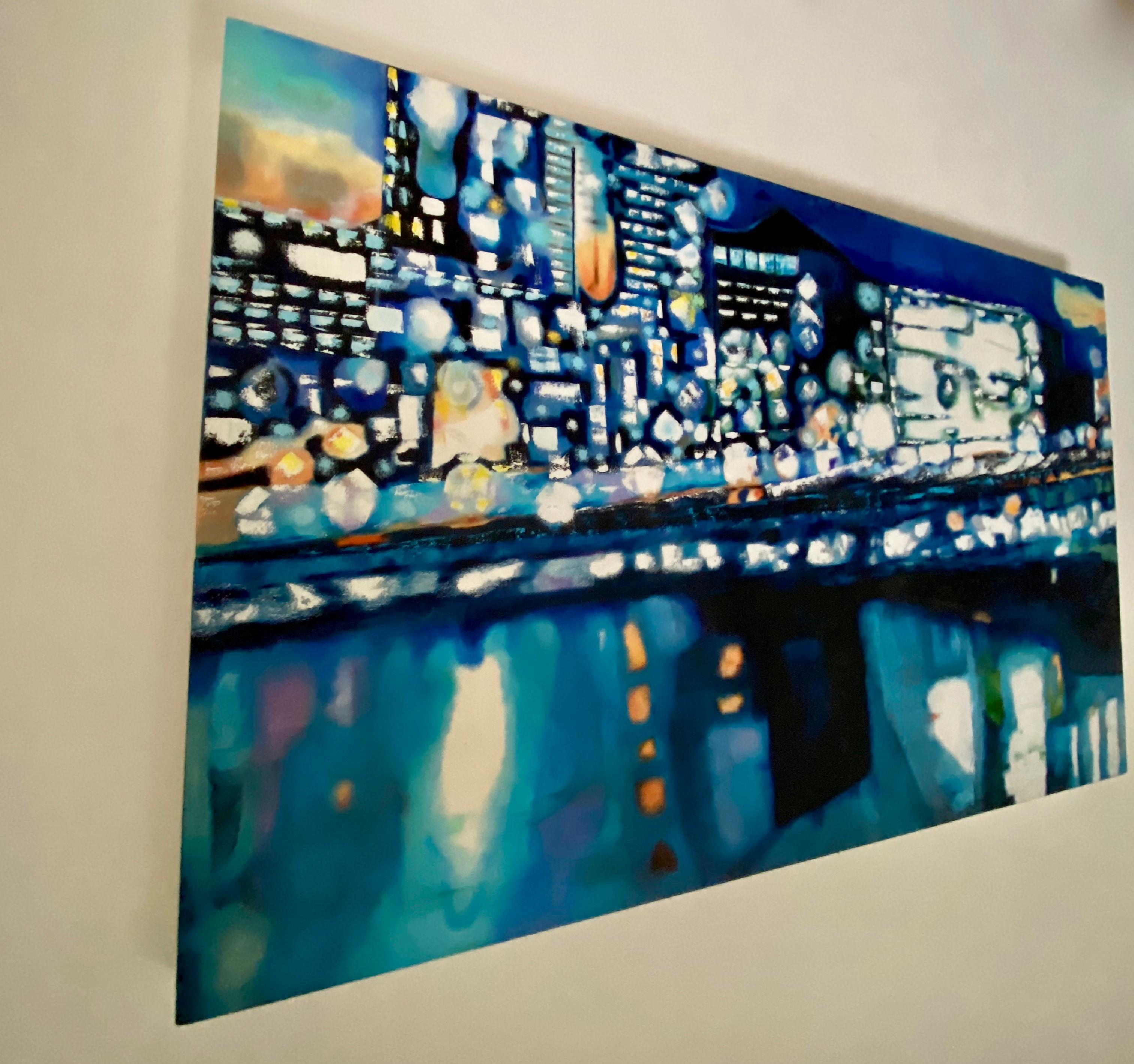 Large London Skyline Abstract Painting For Sale 1
