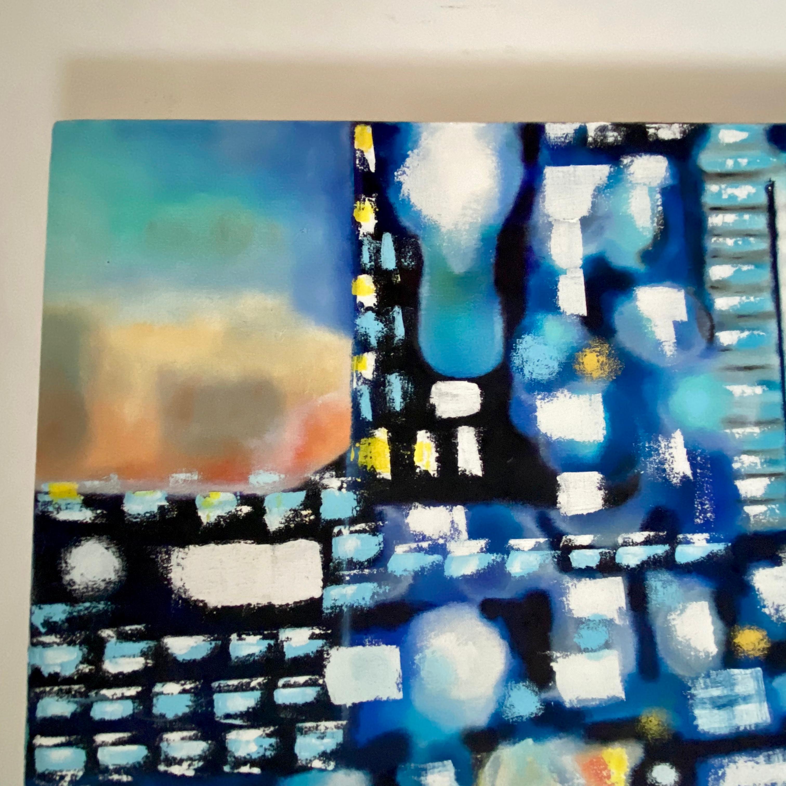 Large London Skyline Abstract Painting For Sale 2