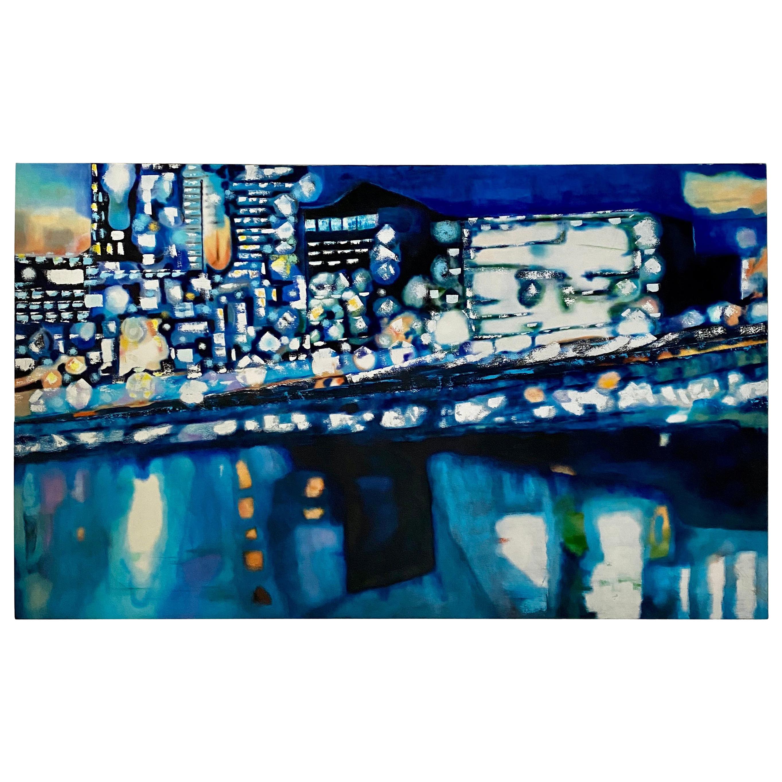 Large London Skyline Abstract Painting For Sale