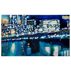 Large London Skyline Abstract Painting