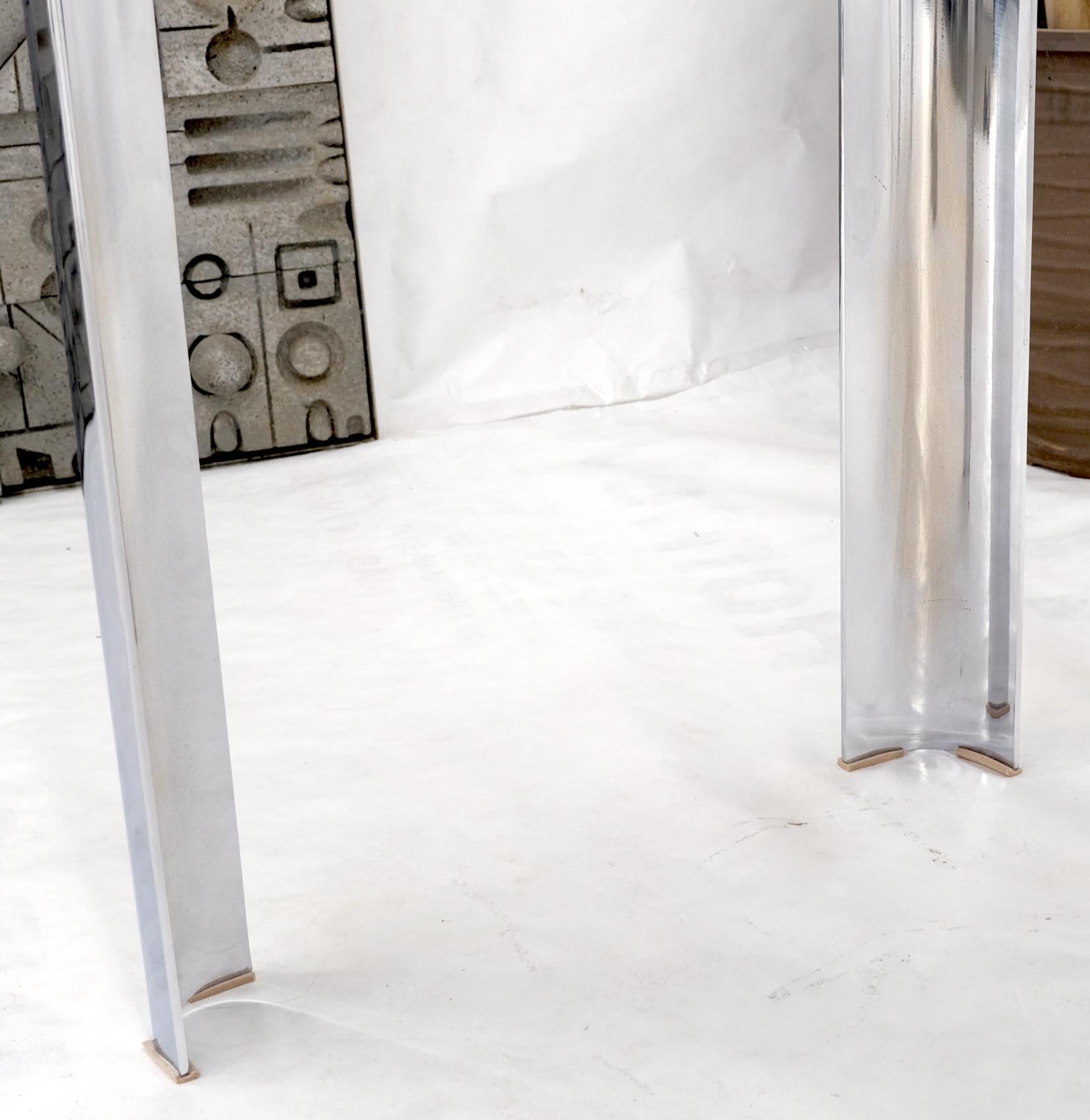 Large & Long Rounded Corners Stainless Steel Chrome Rectangle Console Table For Sale 2