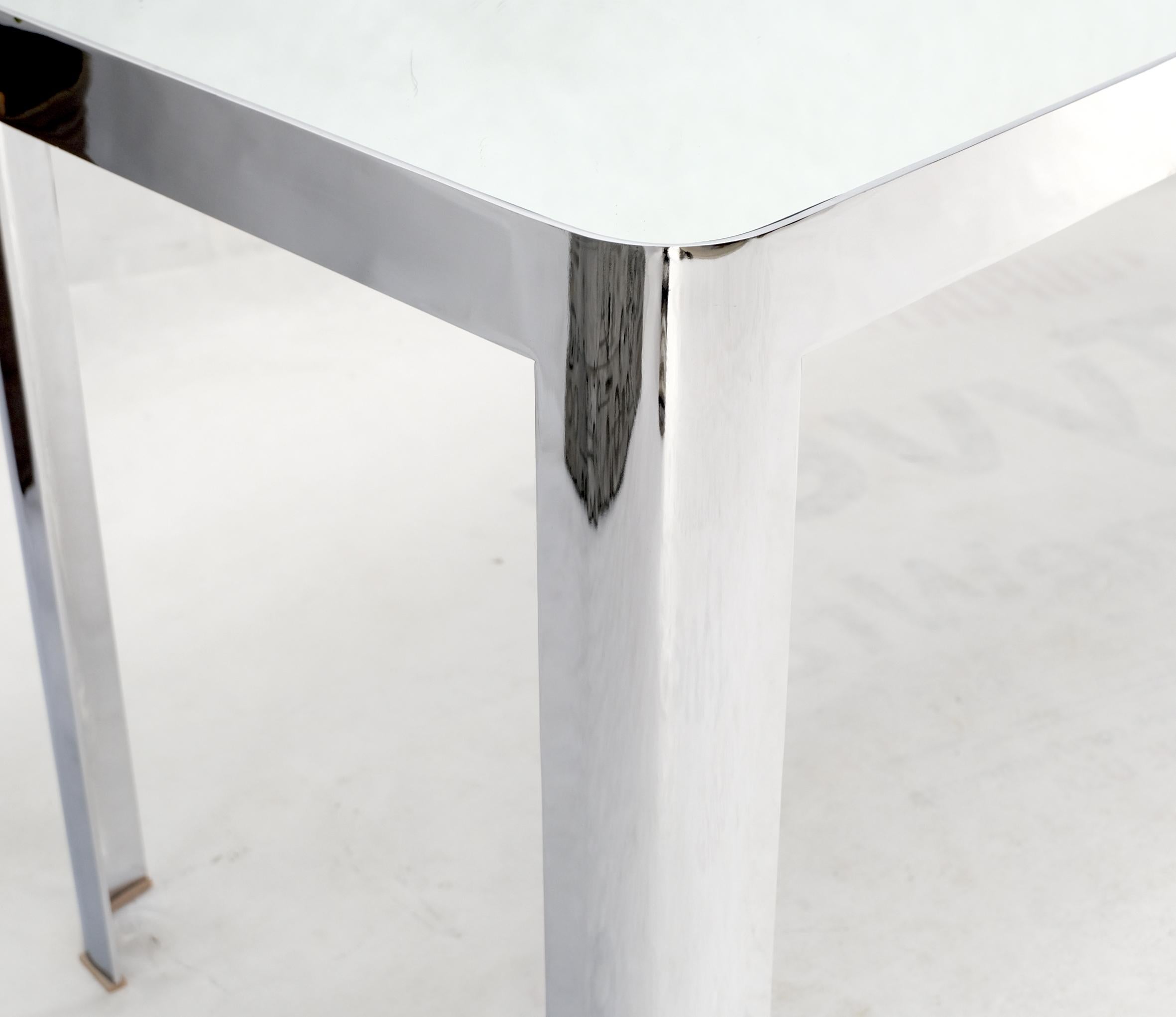 Large & Long Rounded Corners Stainless Steel Chrome Rectangle Console Table For Sale 3