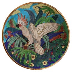 Large Longwy enamel dish, France 20th century Vintage Large Longwy enamel dish, France 20th century